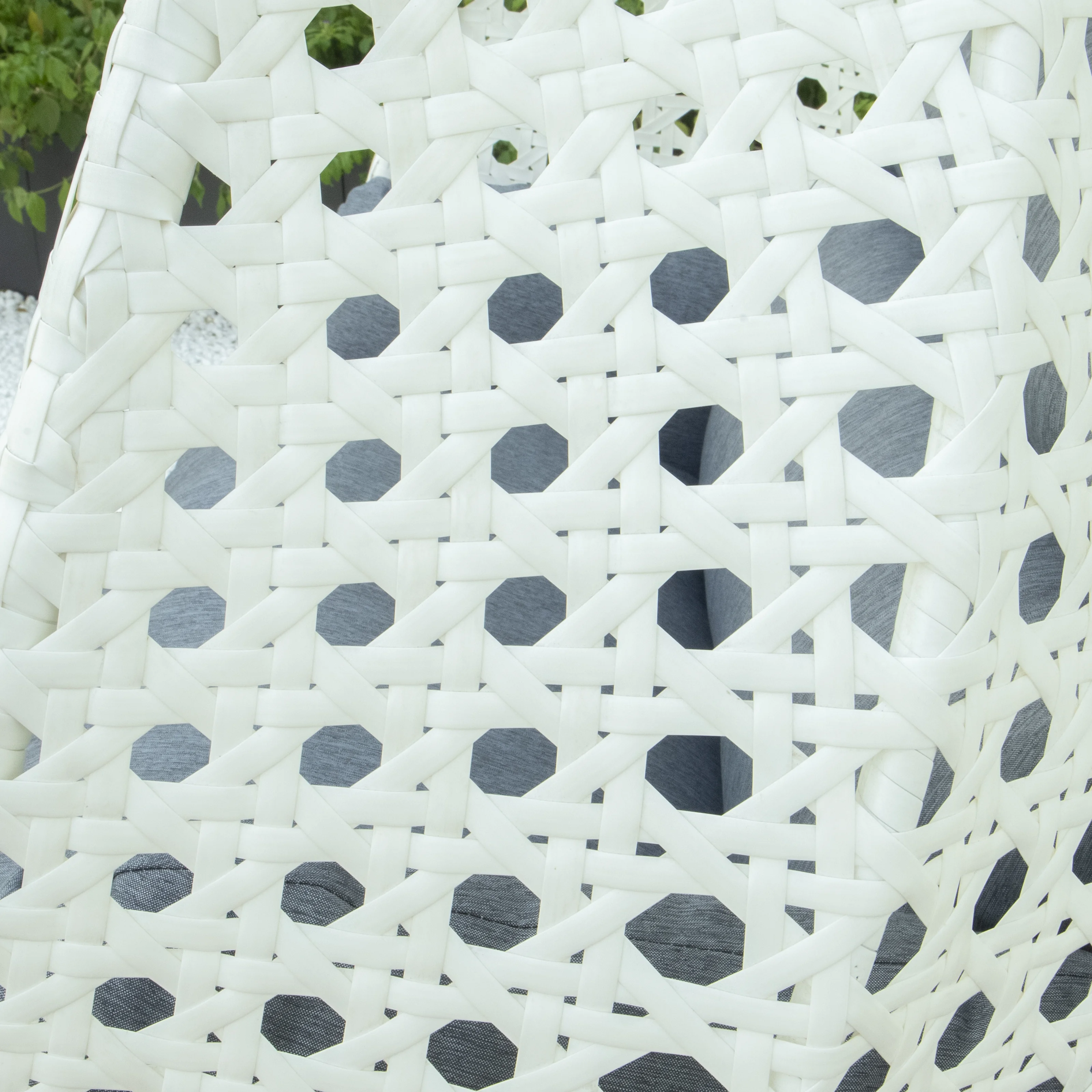 White Wicker Hanging 2 person Egg Swing Chair