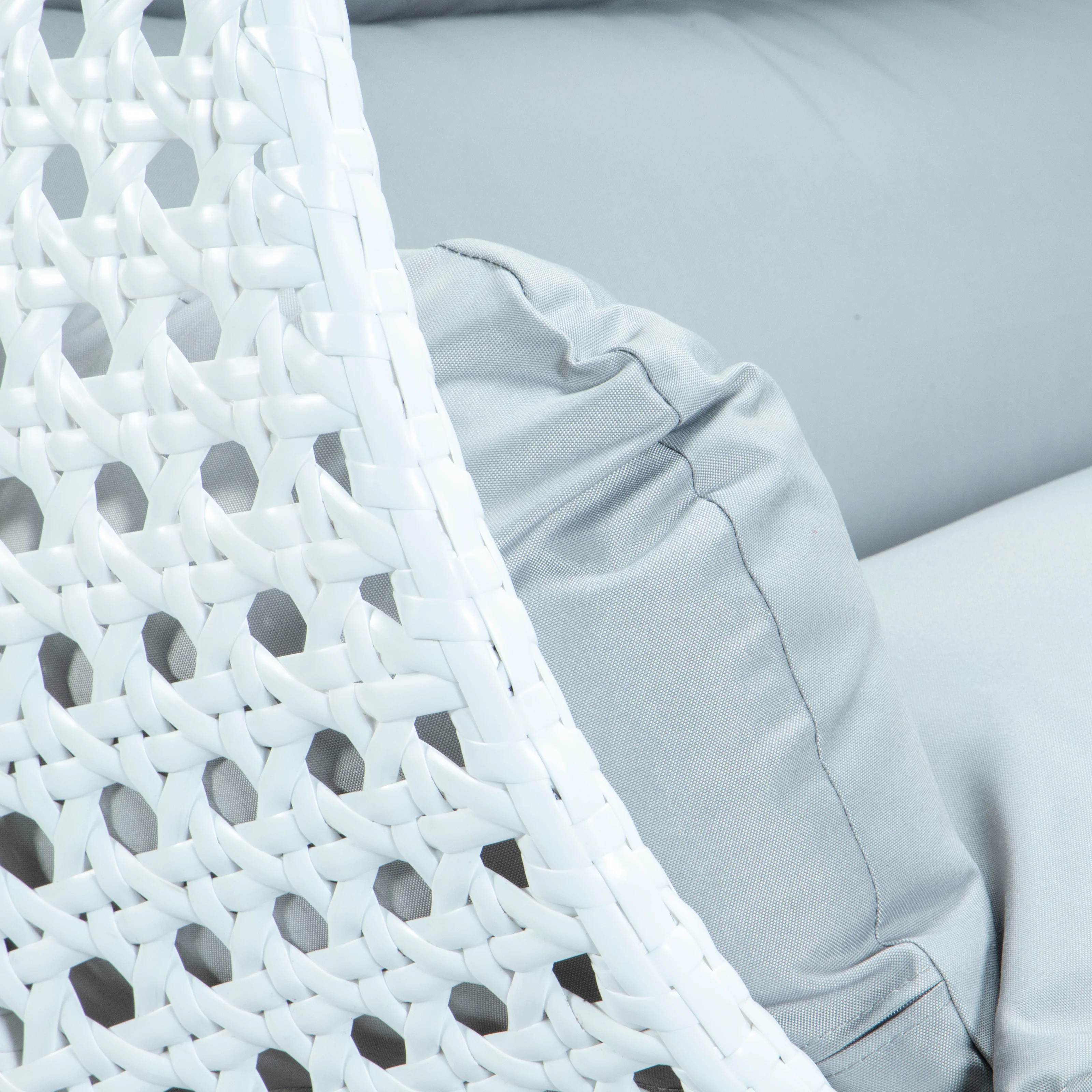 White Wicker Hanging 2 person Egg Swing Chair