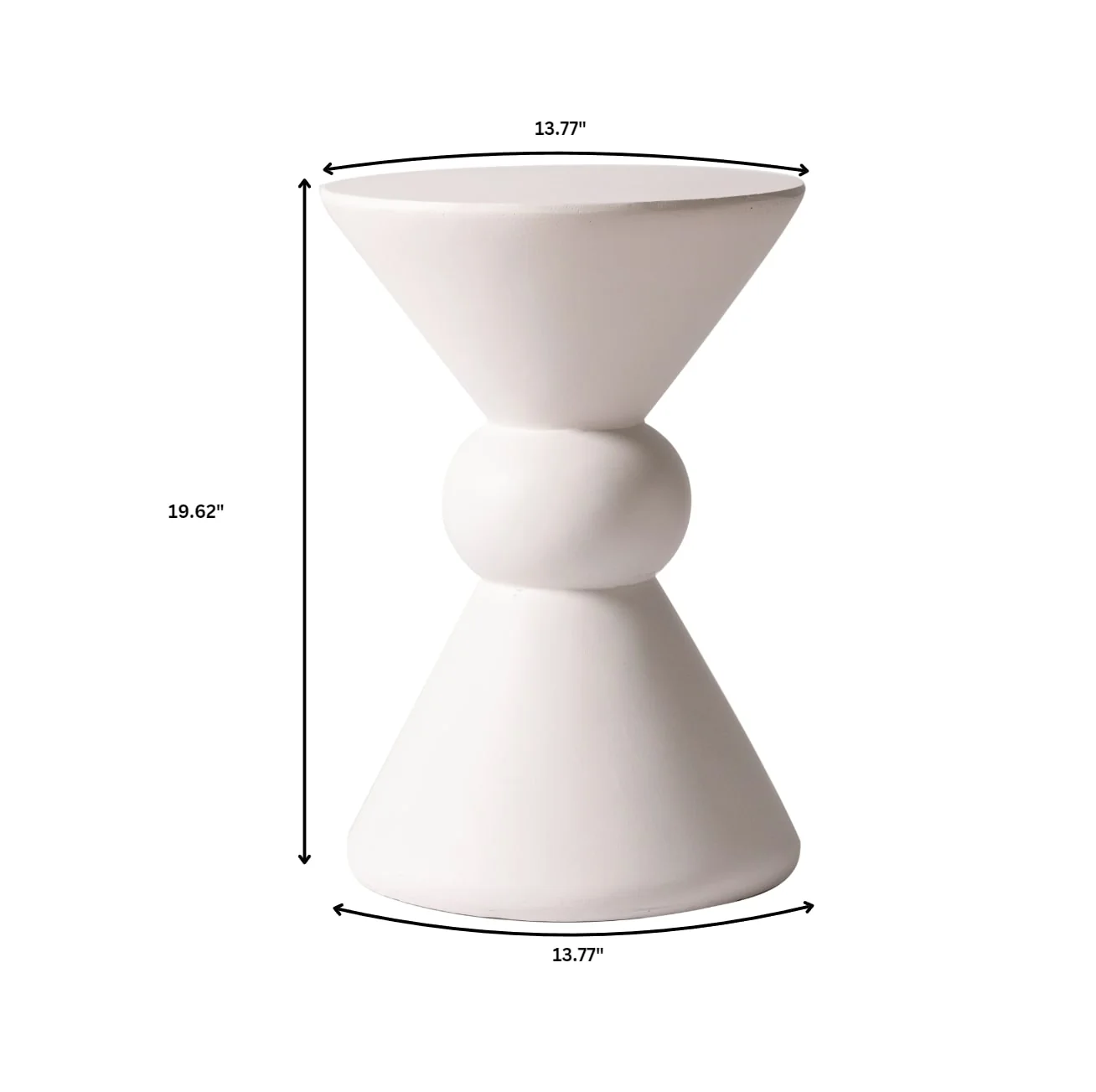 Echo Collection Fiberglass Outdoor Side Table in Cream