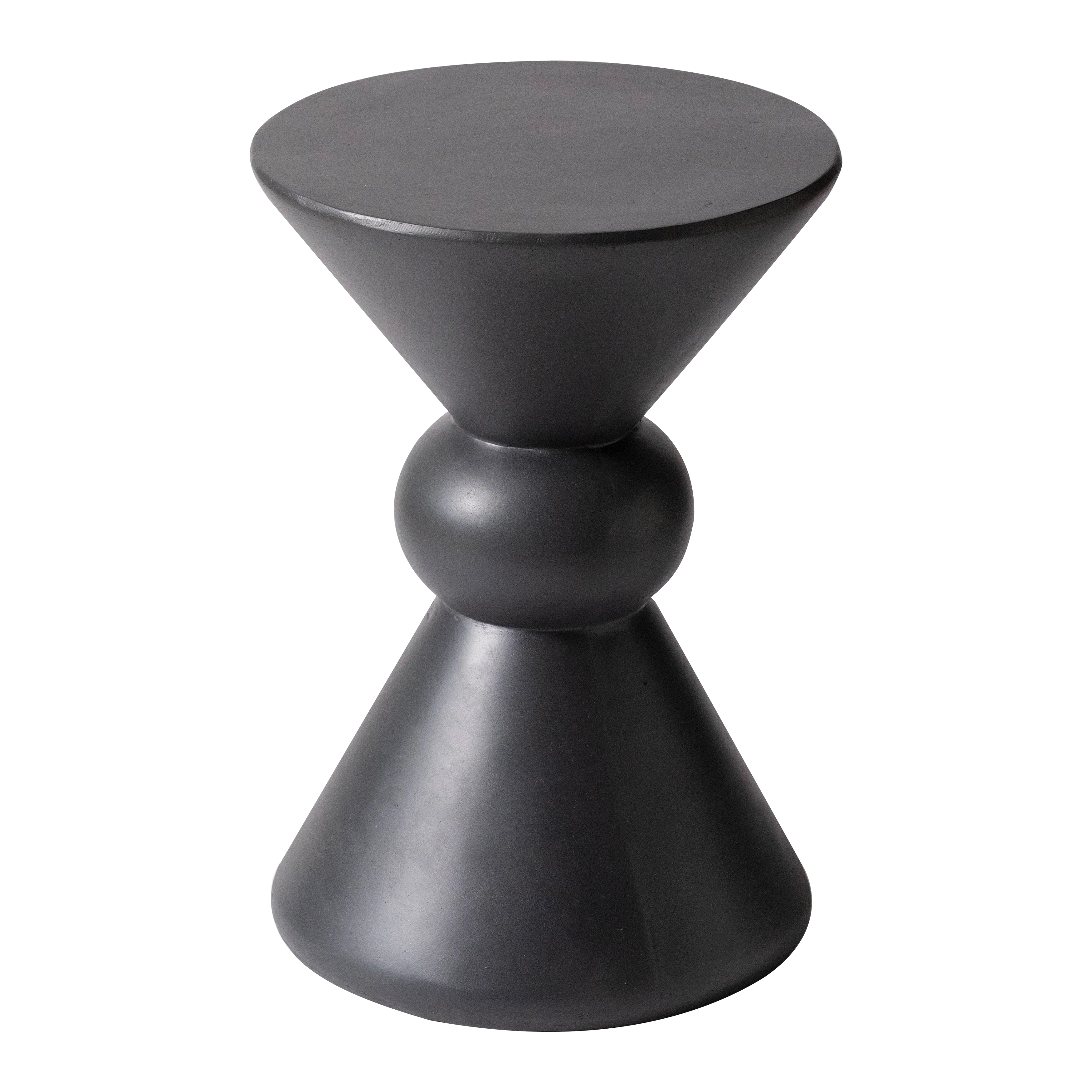 Echo Collection Fiberglass Outdoor Side Table in Dark Grey