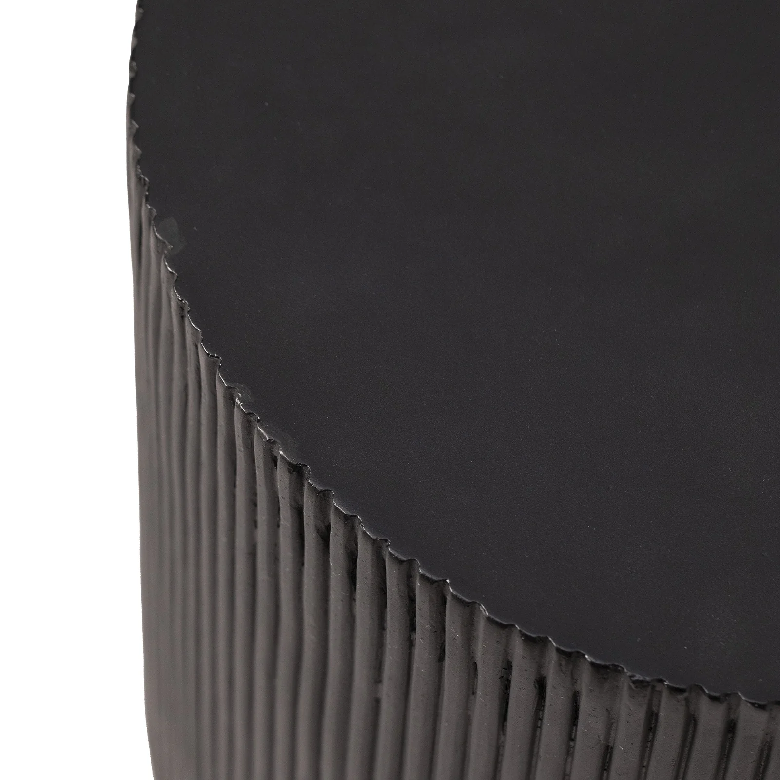 Eden Collection Fiberglass Outdoor Side Table in Black