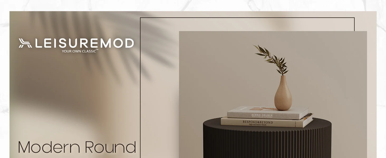 Eden Collection Fiberglass Outdoor Side Table in Black