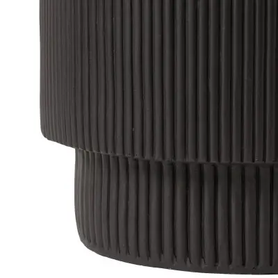 Eden Collection Fiberglass Outdoor Side Table in Black