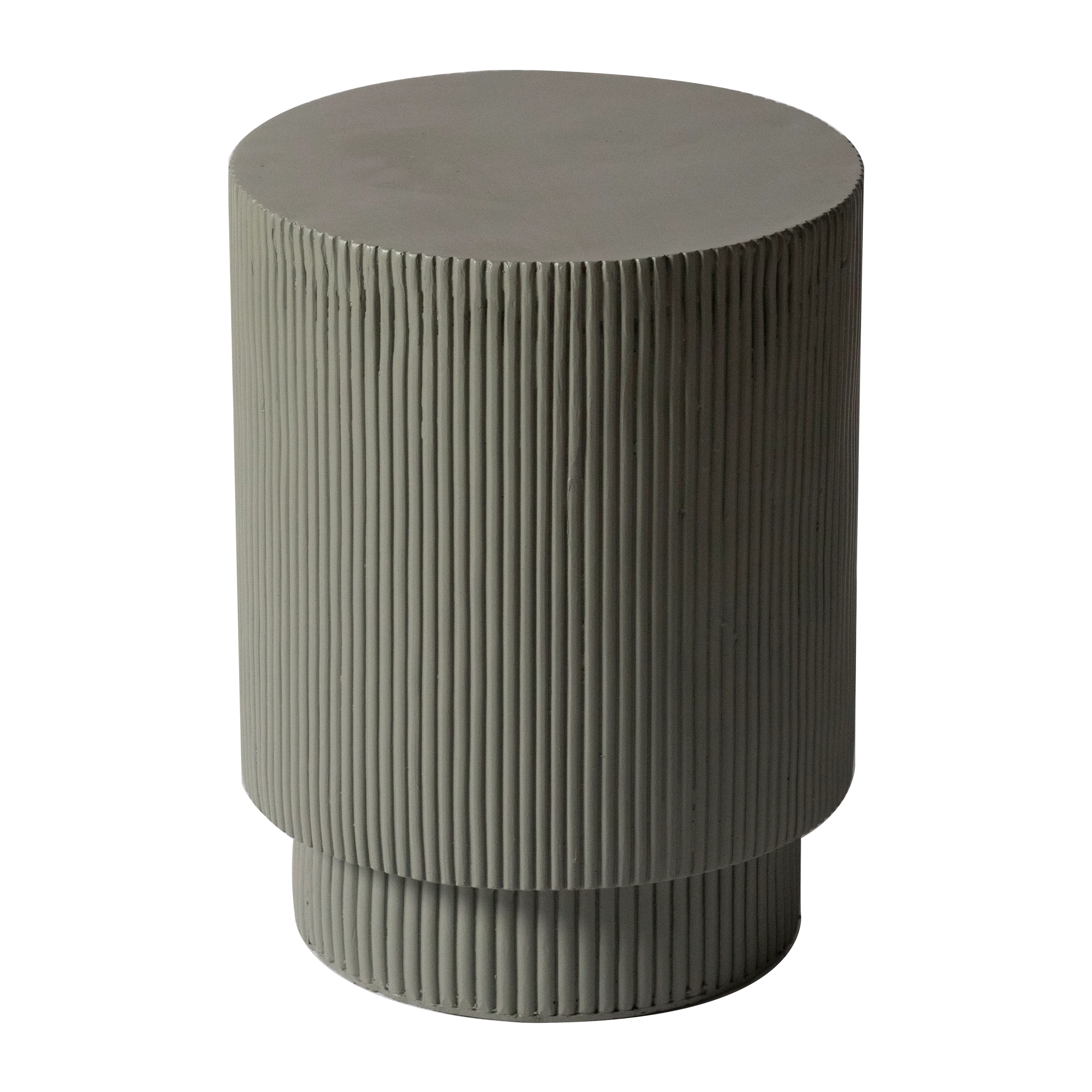 Eden Collection Fiberglass Outdoor Side Table in Grey