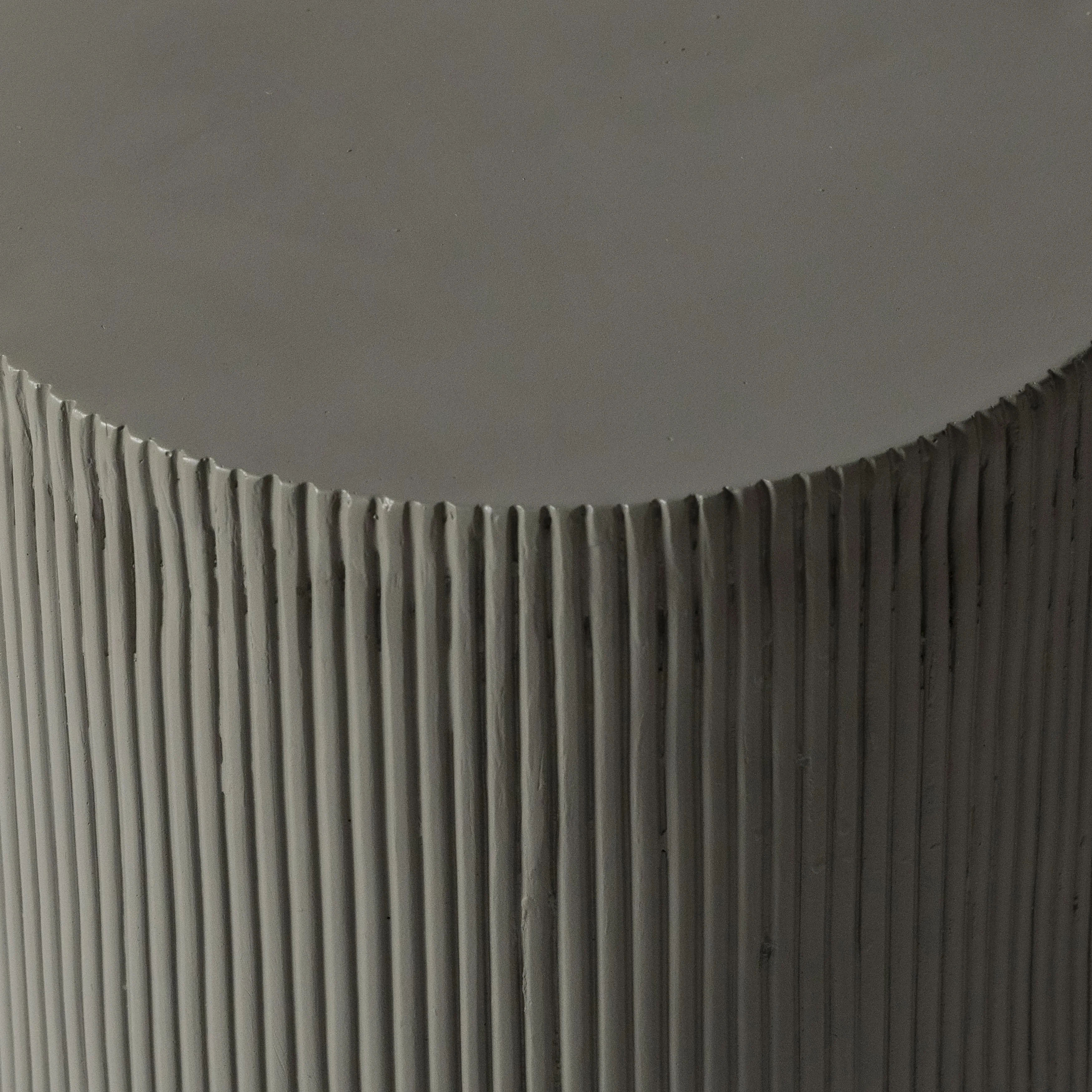 Eden Collection Fiberglass Outdoor Side Table in Grey