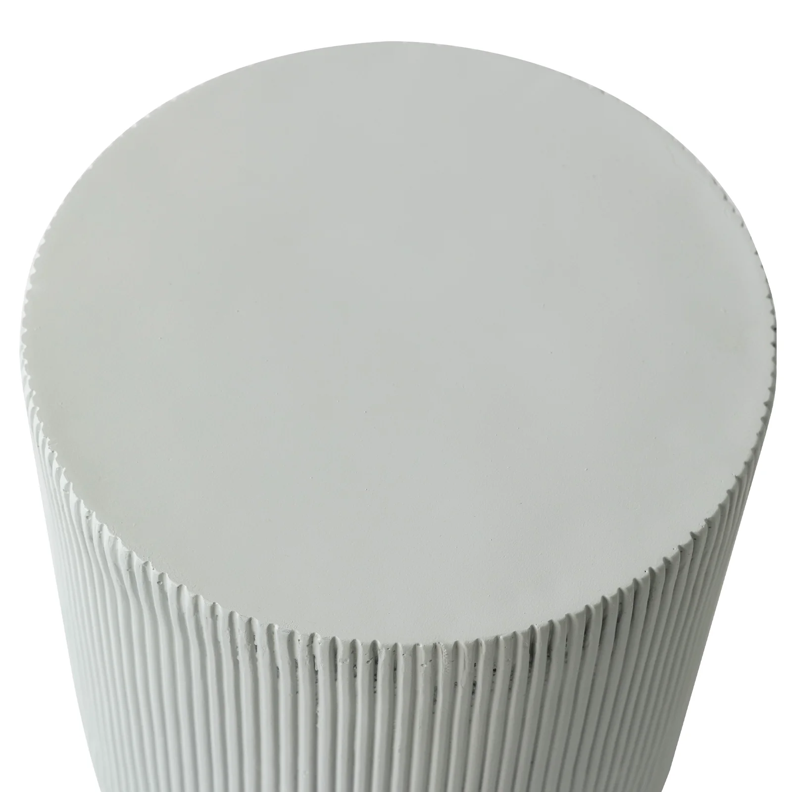 Eden Collection Fiberglass Outdoor Side Table in Light Grey