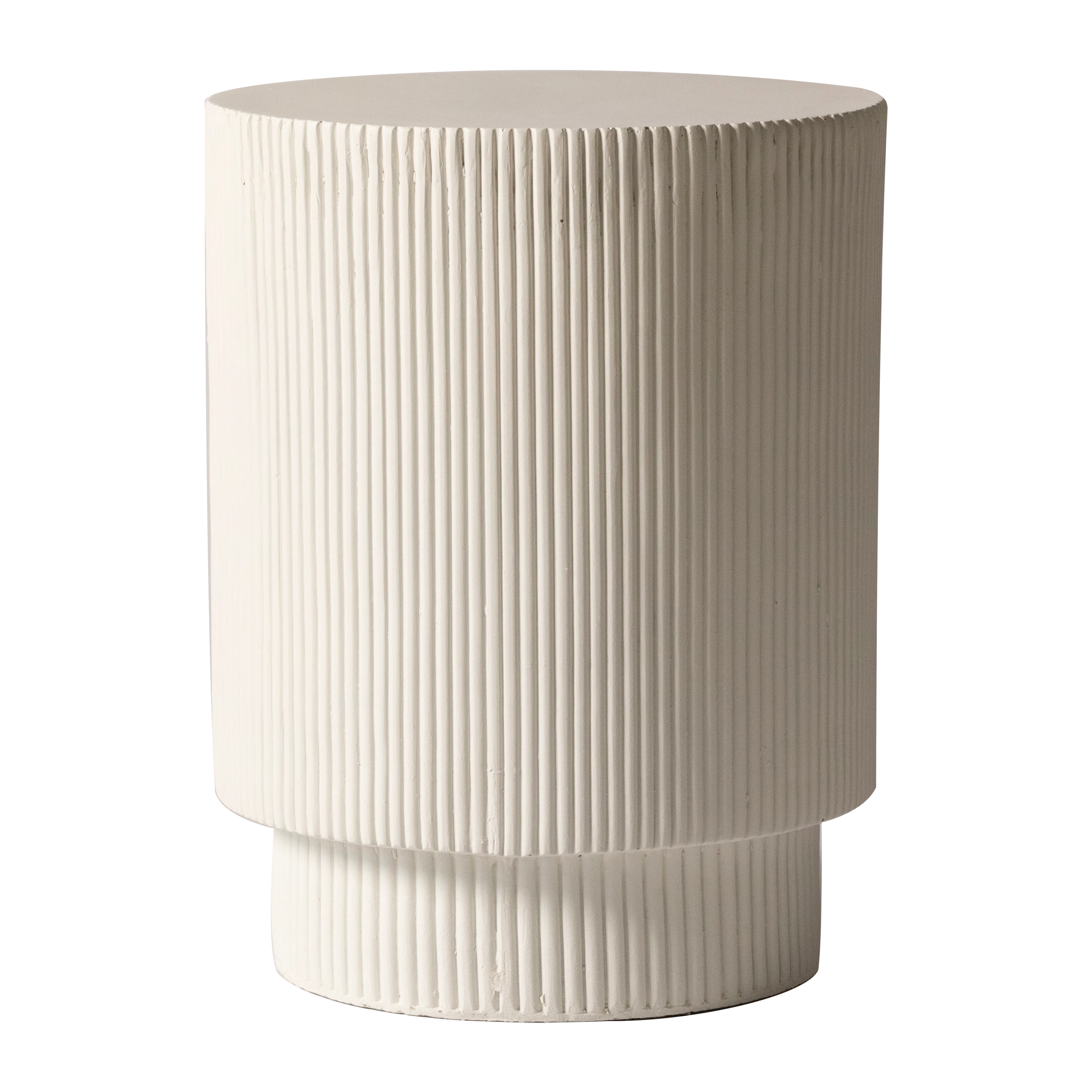 Eden Collection Fiberglass Outdoor Side Table in White