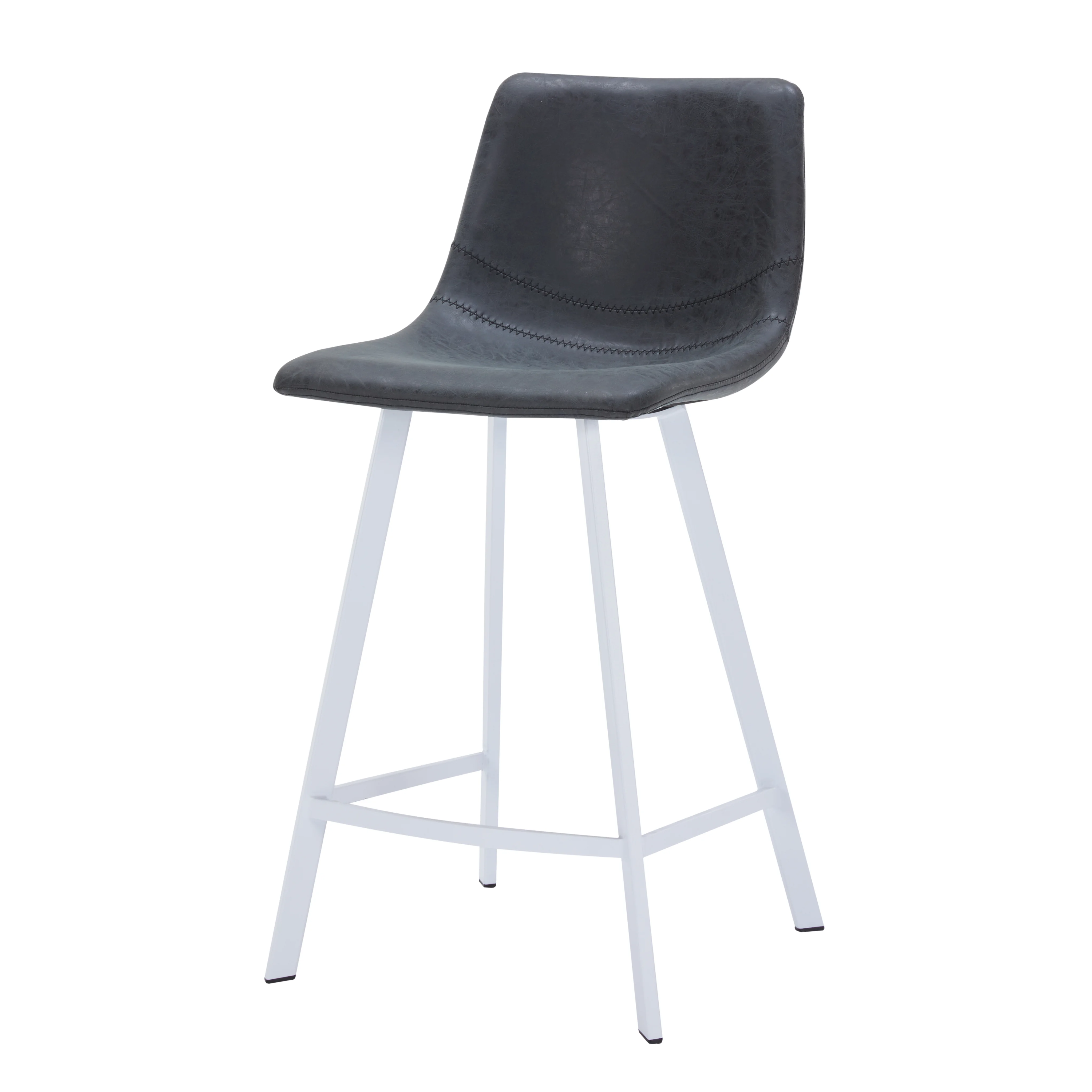 Elland - Counter stool -White Base-Charcoal Black