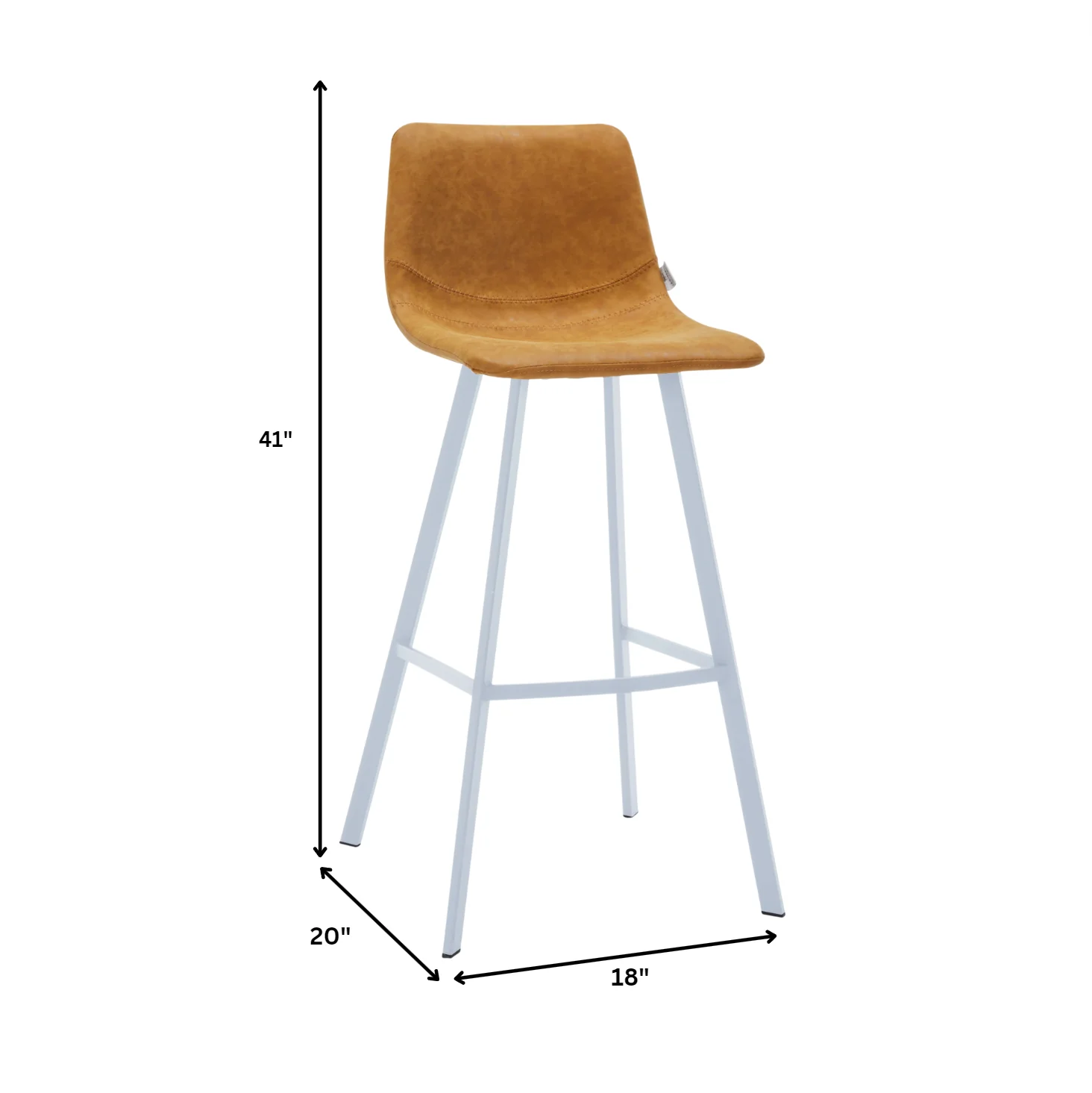 Elland - Counter stool -Light Brown-White base