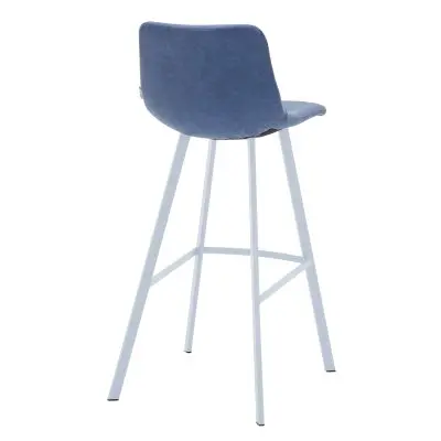 Elland - Bar stool - Peacock Blue - White Base