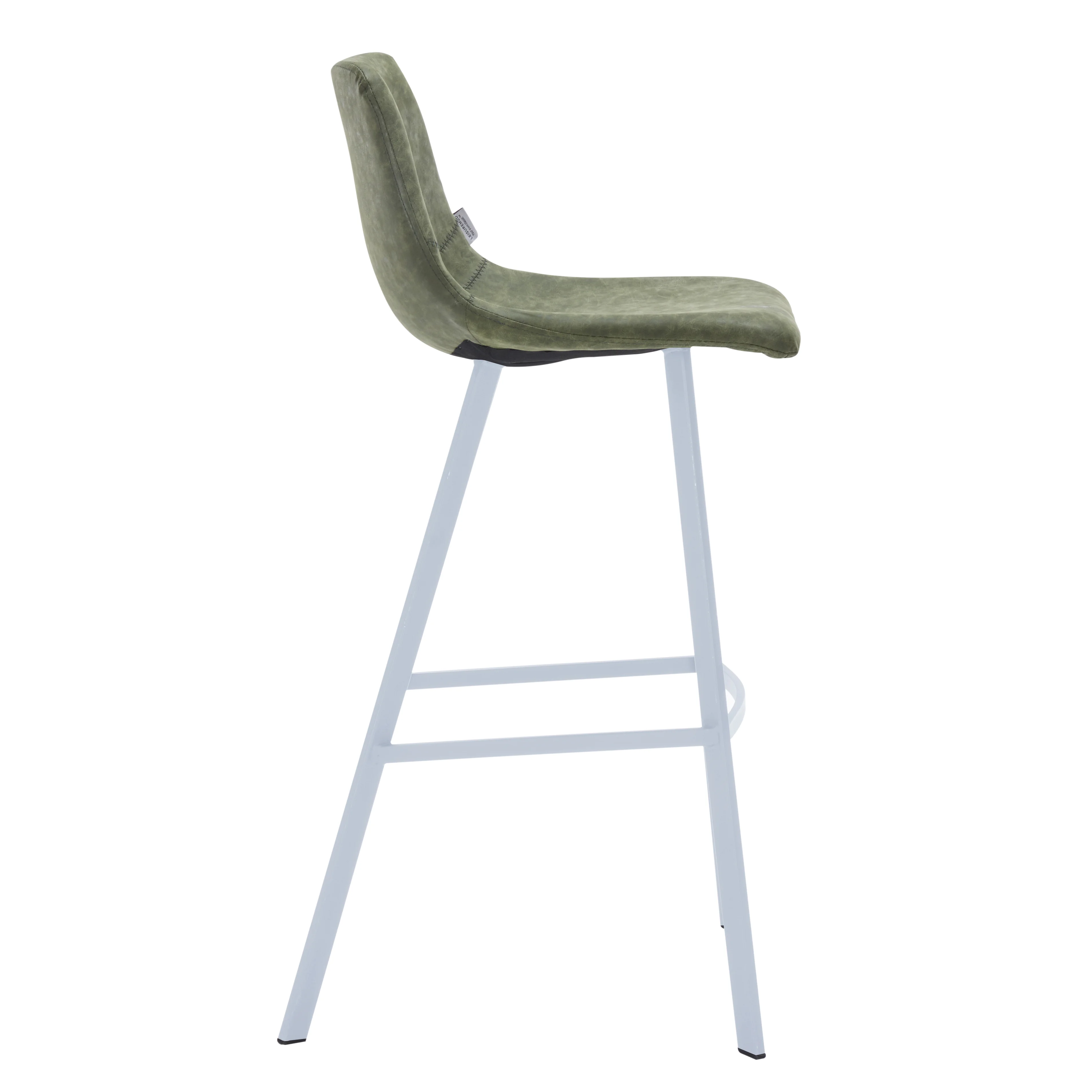 Elland - Bar stool - Olive Green- White Base Set of 2