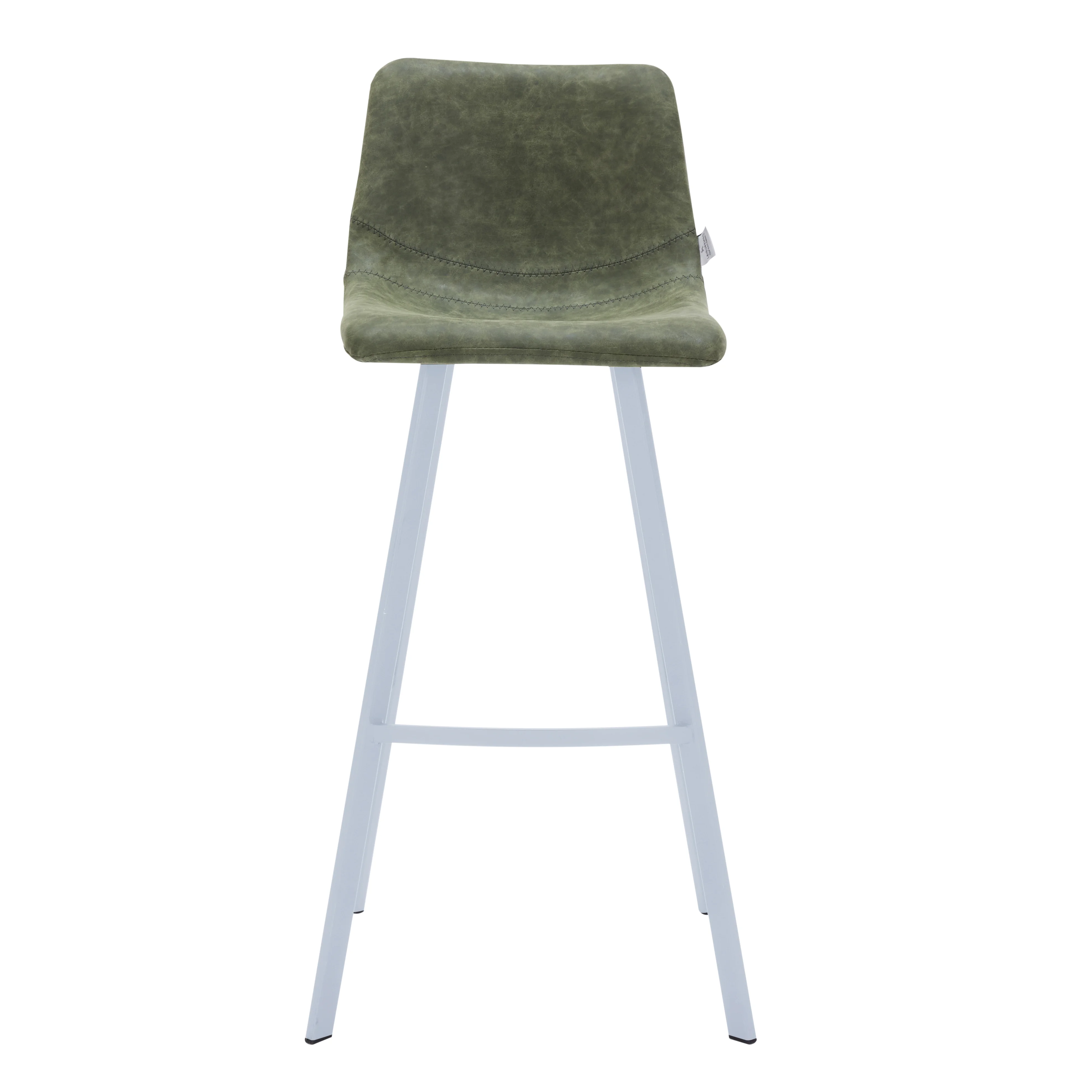 Elland - Bar stool - Olive Green- White Base Set of 2