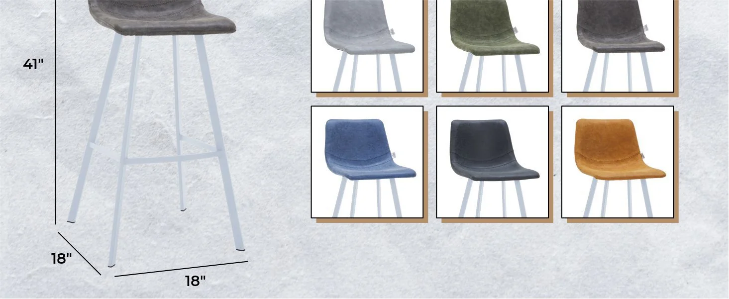 Elland - Bar stool - Grey- White Base