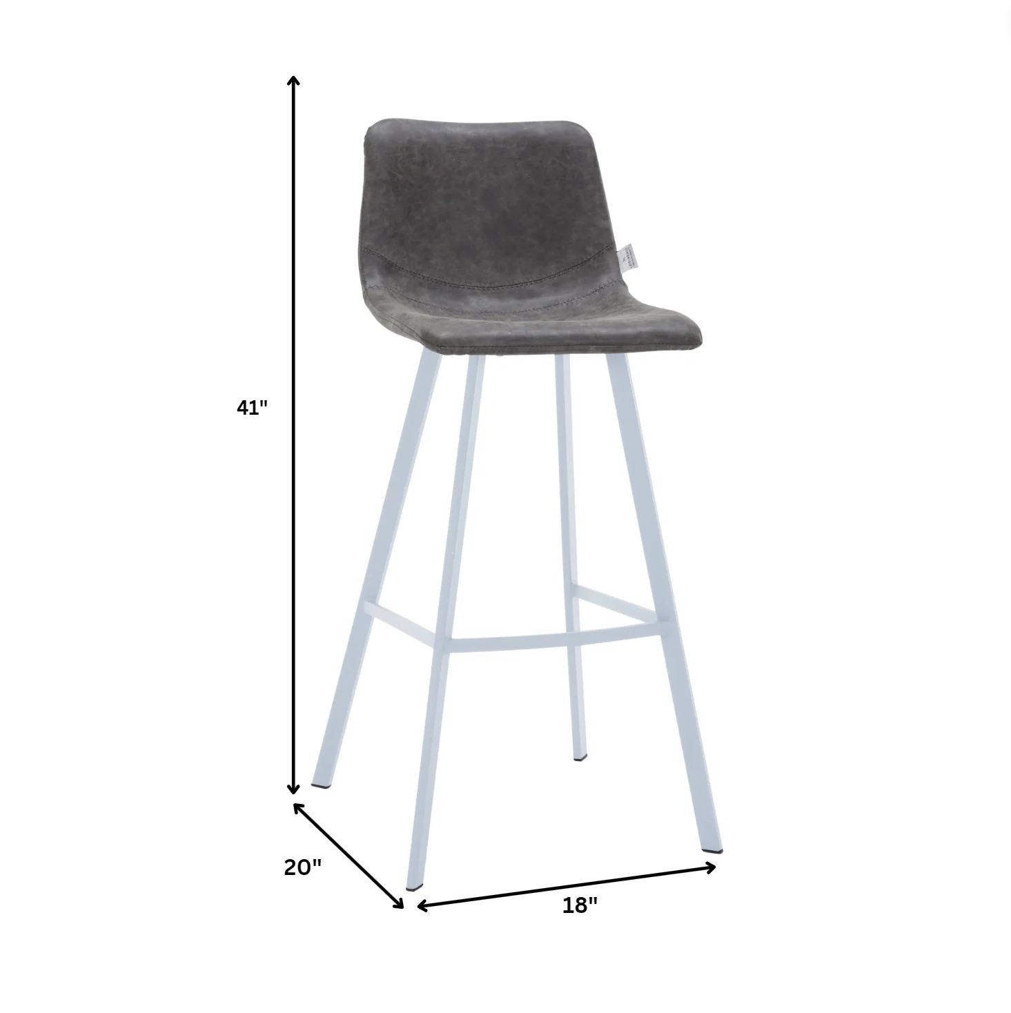 Elland - Bar stool - Grey- White Base