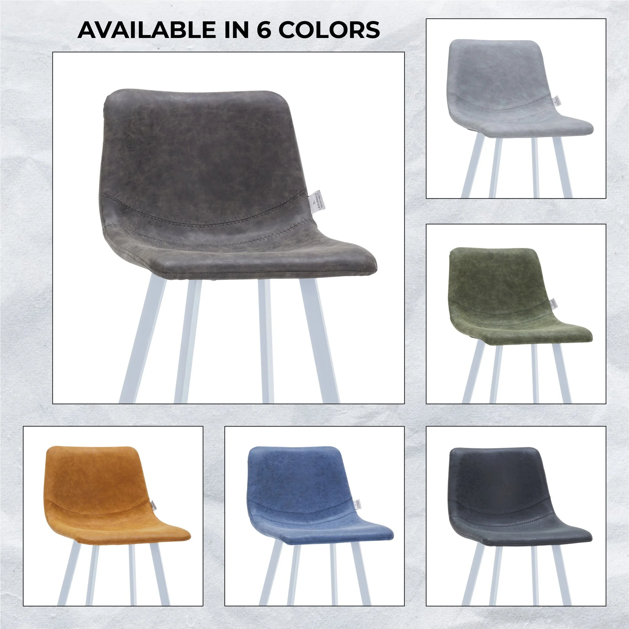 Elland - Bar stool - Grey- White Base Set of 2