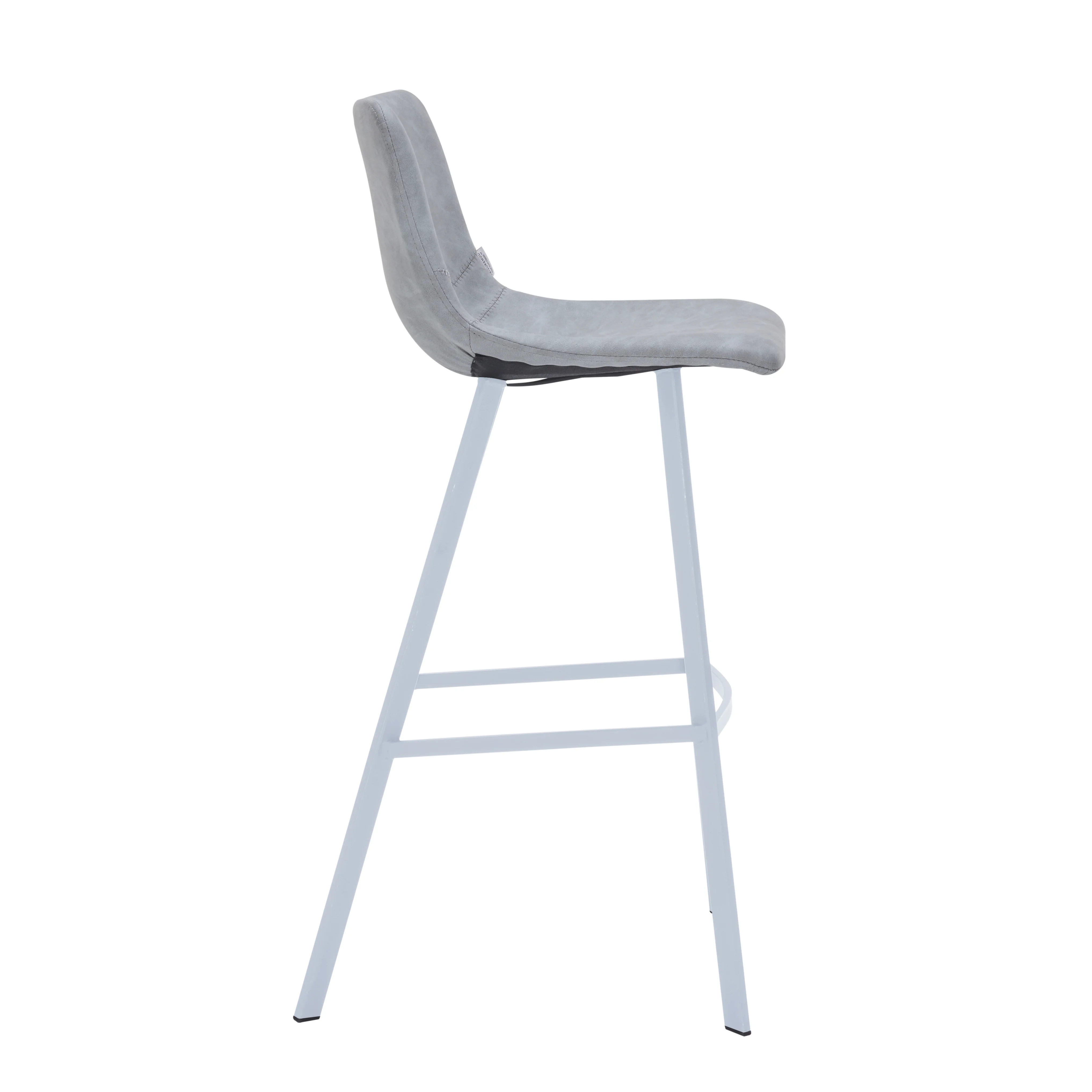 Elland - Bar stool -Light Grey- White Base Set of 2