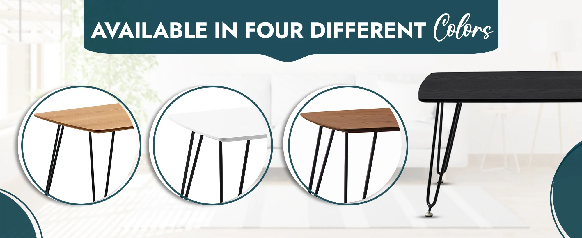 Elmwood Modern Wood Top Coffee Table With Iron Base