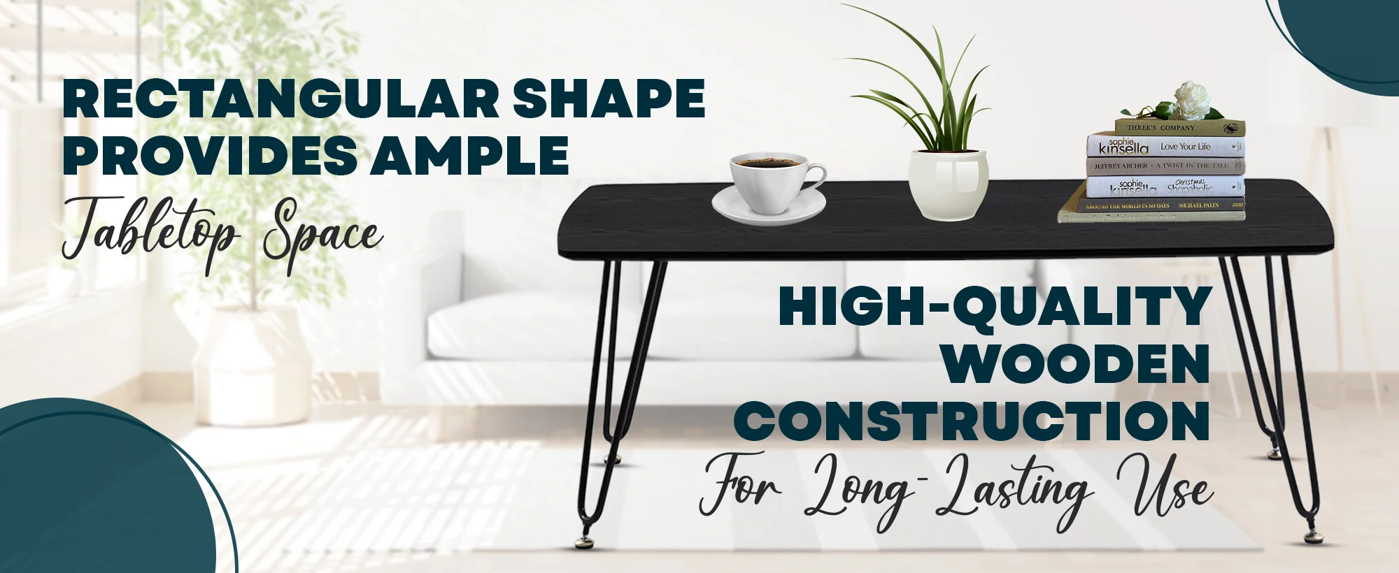 Elmwood Modern Wood Top Coffee Table With Iron Base