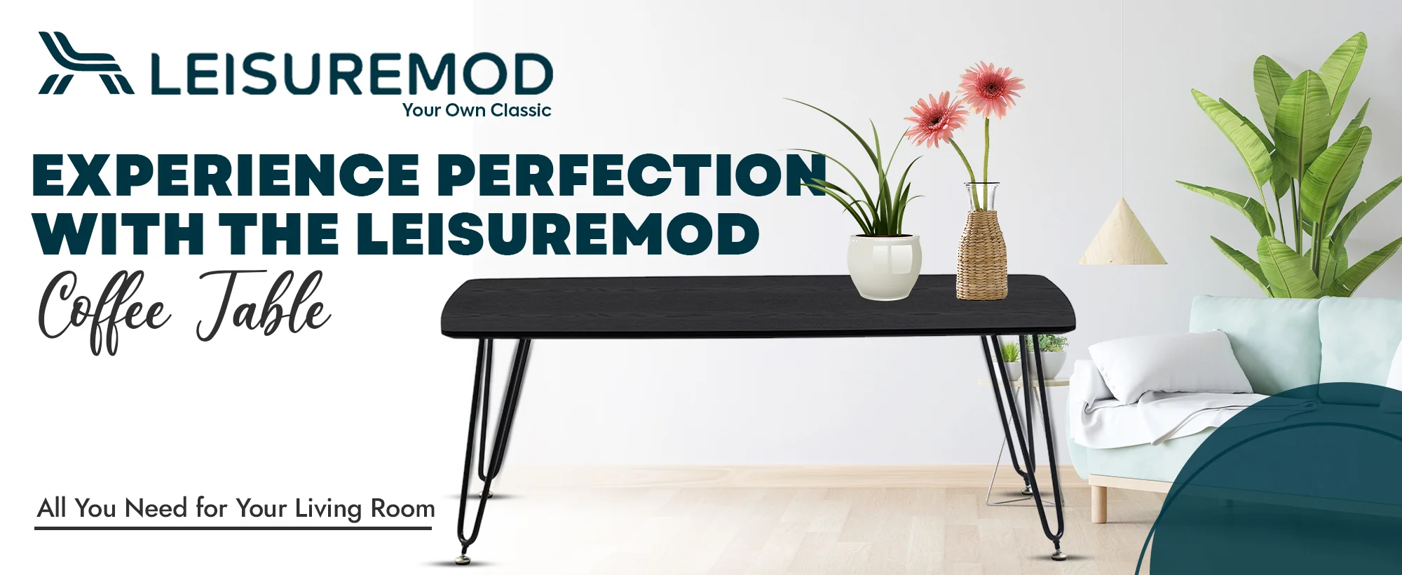 Elmwood Modern Wood Top Coffee Table With Iron Base