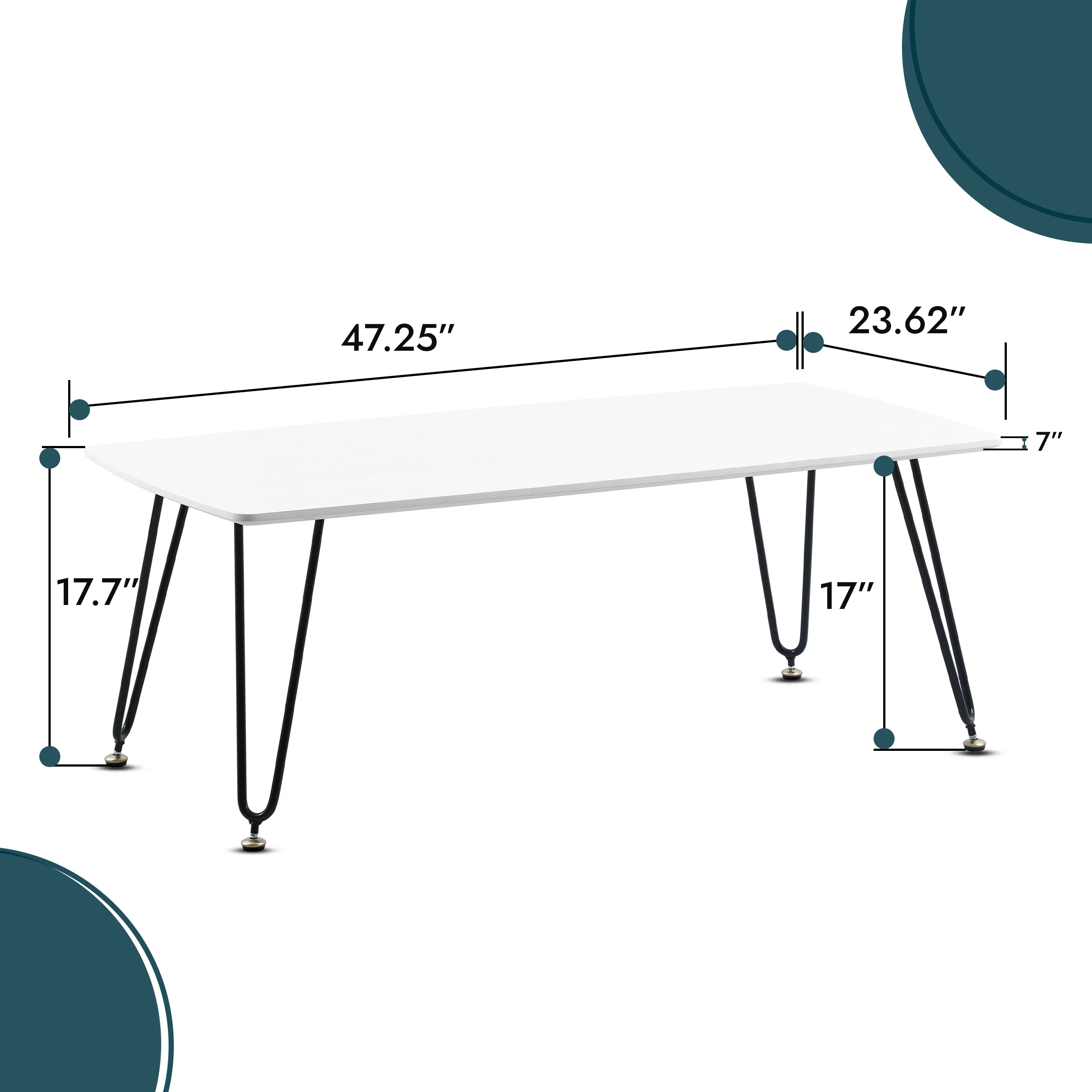 Elmwood Modern Wood Top Coffee Table With Iron Base