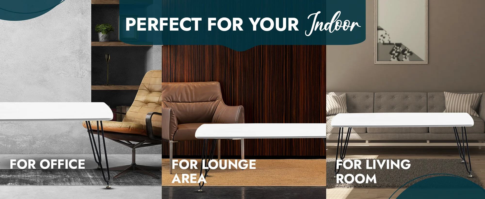 Elmwood Modern Wood Top Coffee Table With Iron Base