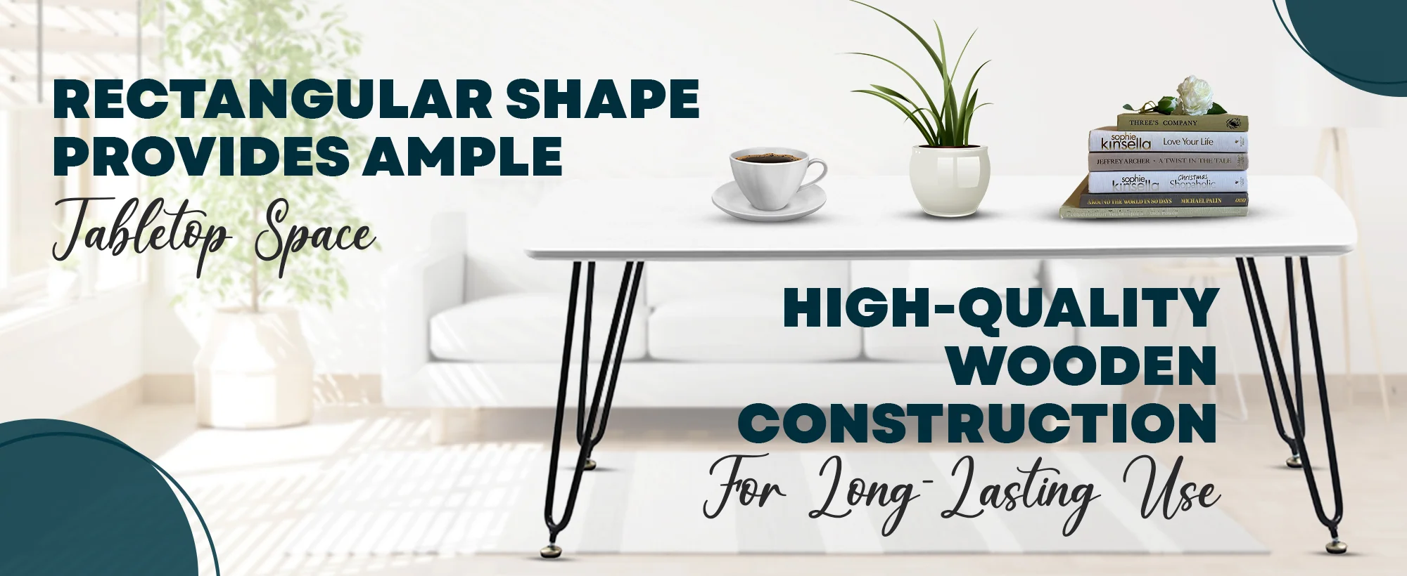 Elmwood Modern Wood Top Coffee Table With Iron Base