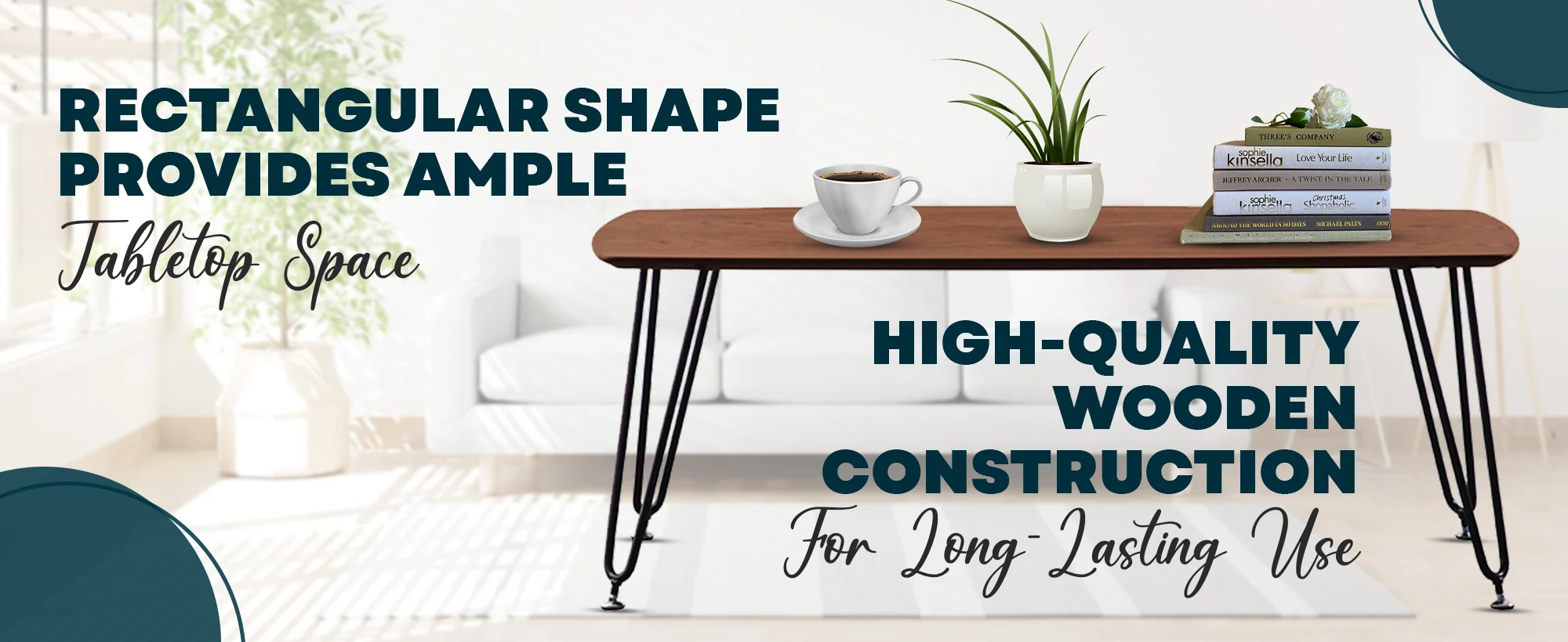 Elmwood Modern Wood Top Coffee Table With Iron Base