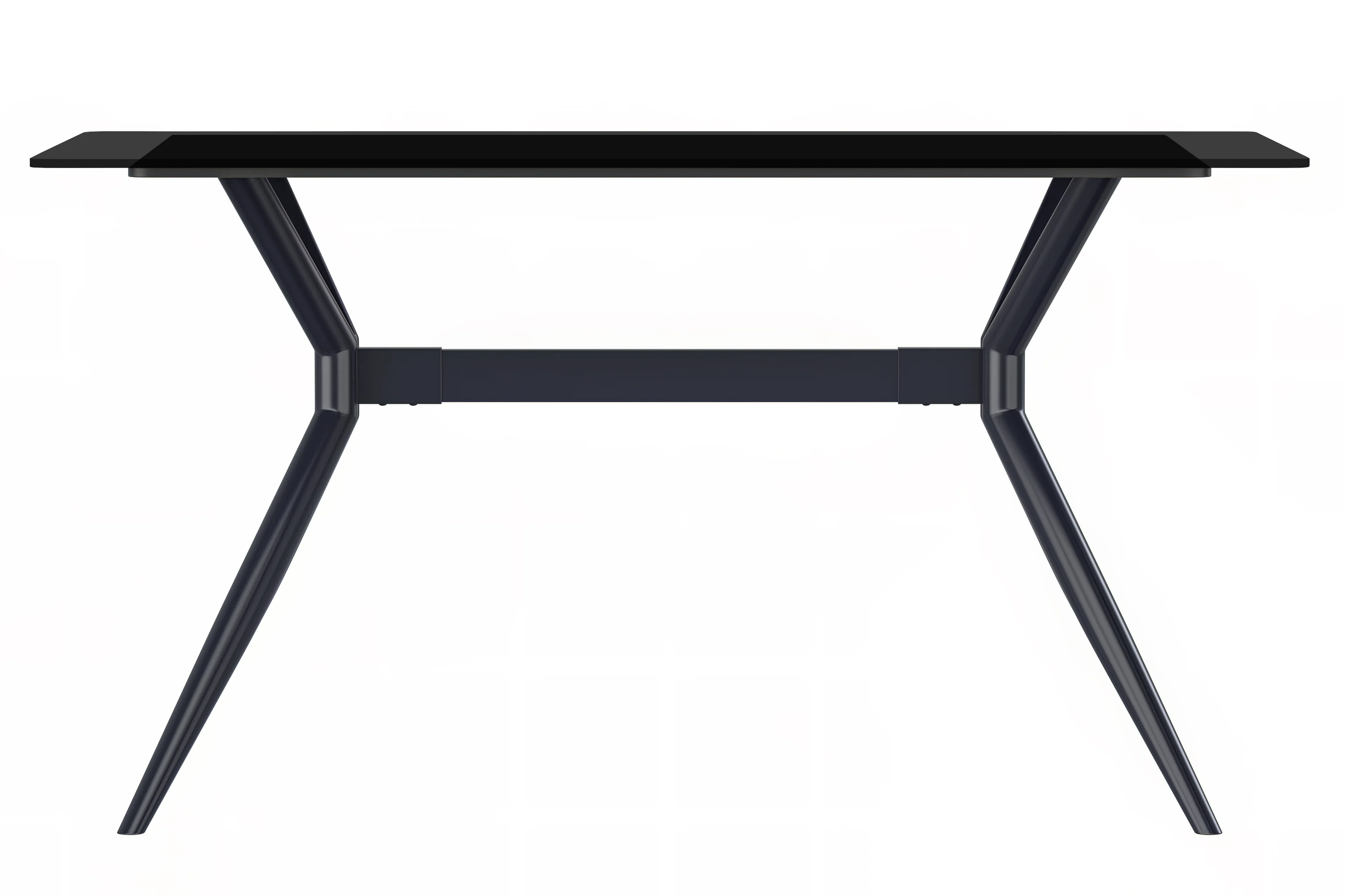 Elega Series Black Stainless Steel Dining Table 55 With Black Glass Top
