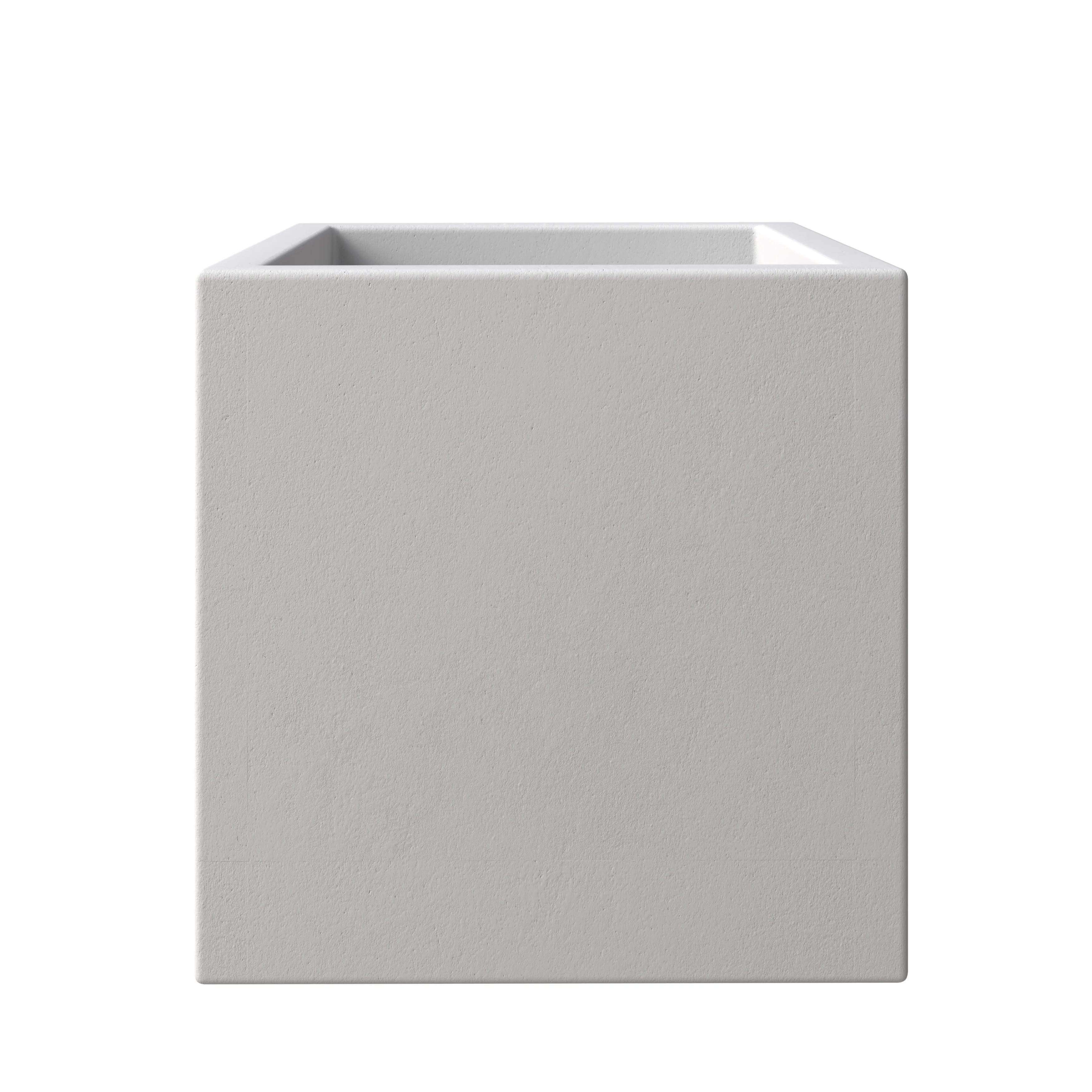 Fern Series Poly Stone Planter 12" Cube in White
