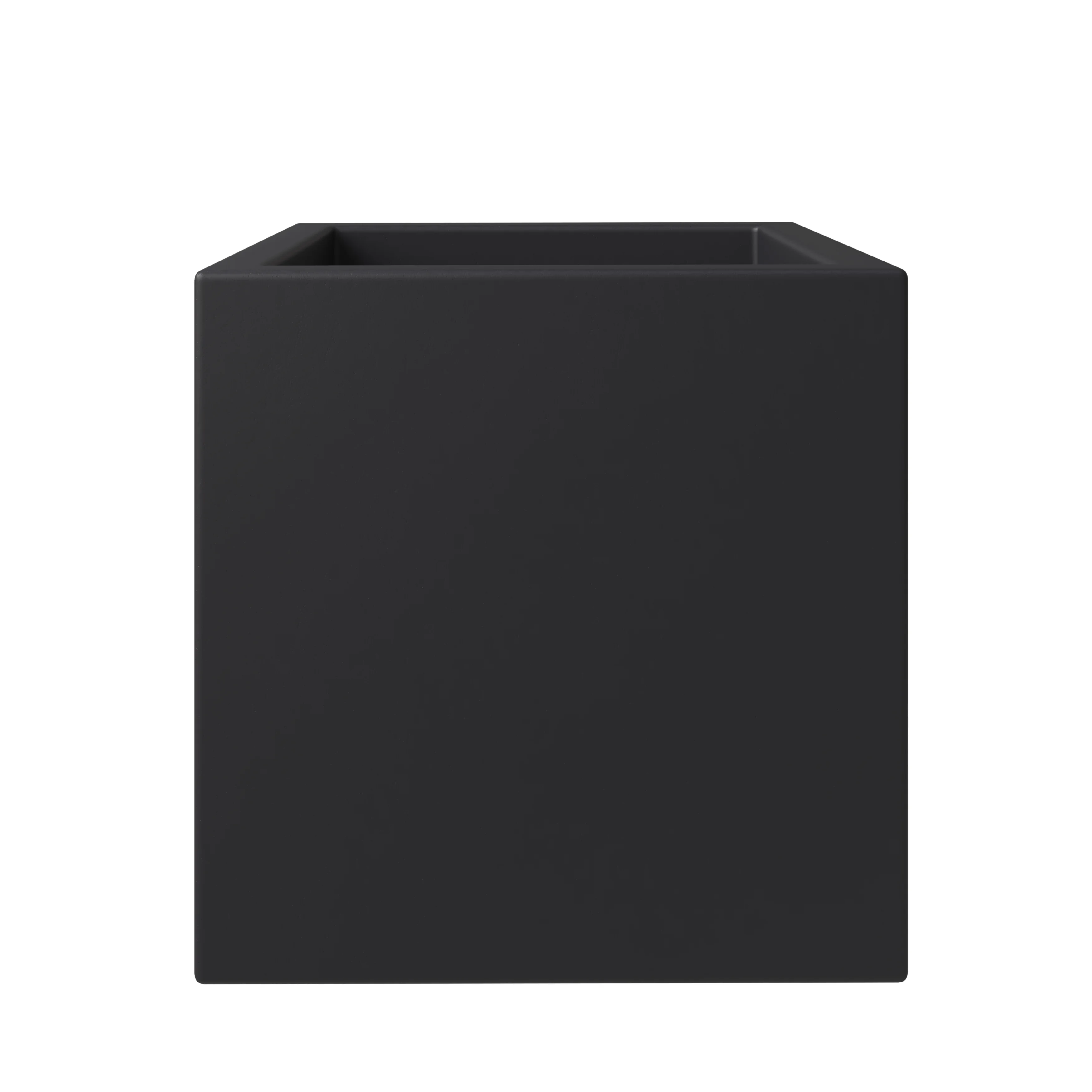 Fern Series Poly Stone Planter 19.7" Cube in Black