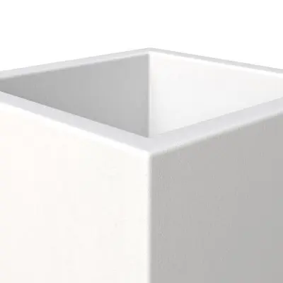 Fern Series Poly Stone Planter 19.7" Cube in White