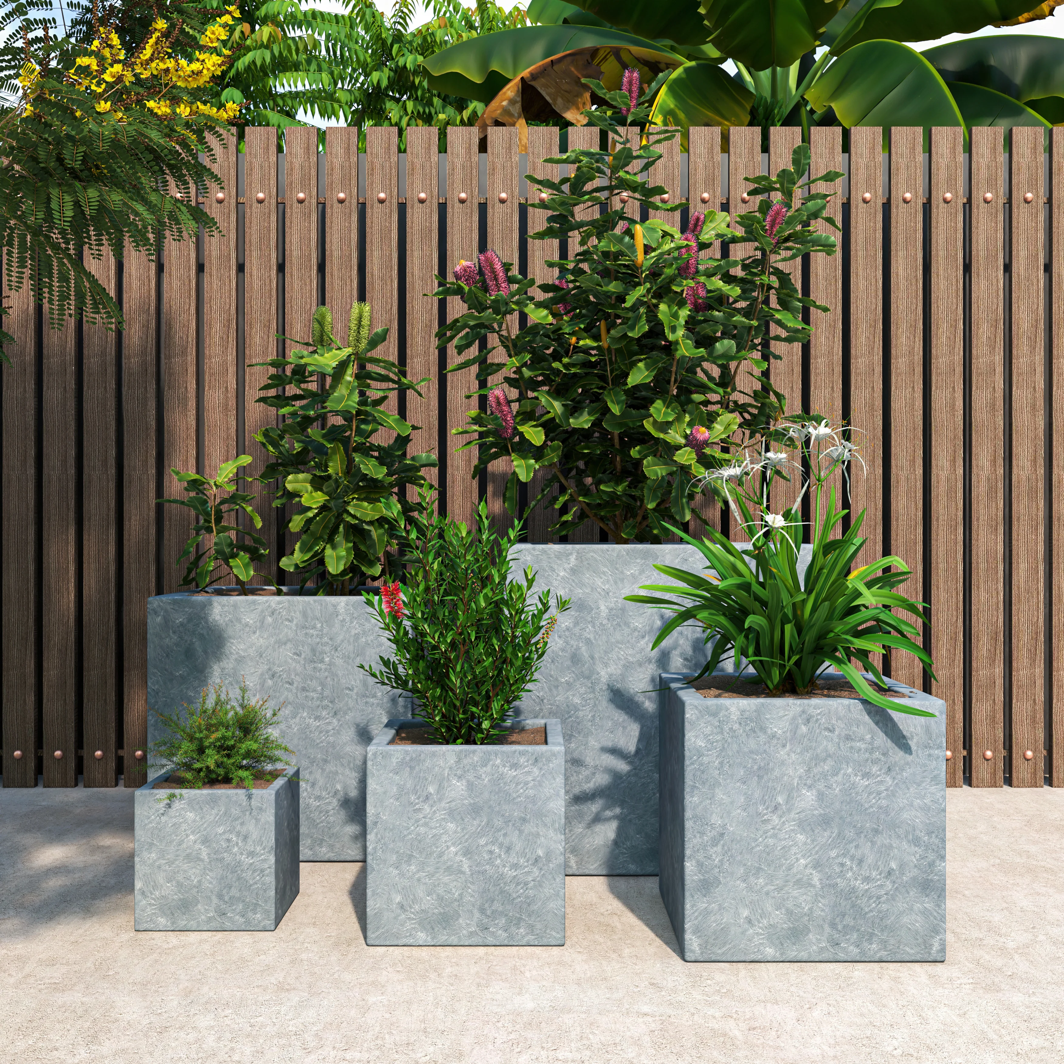 Fern Planter Set Grey