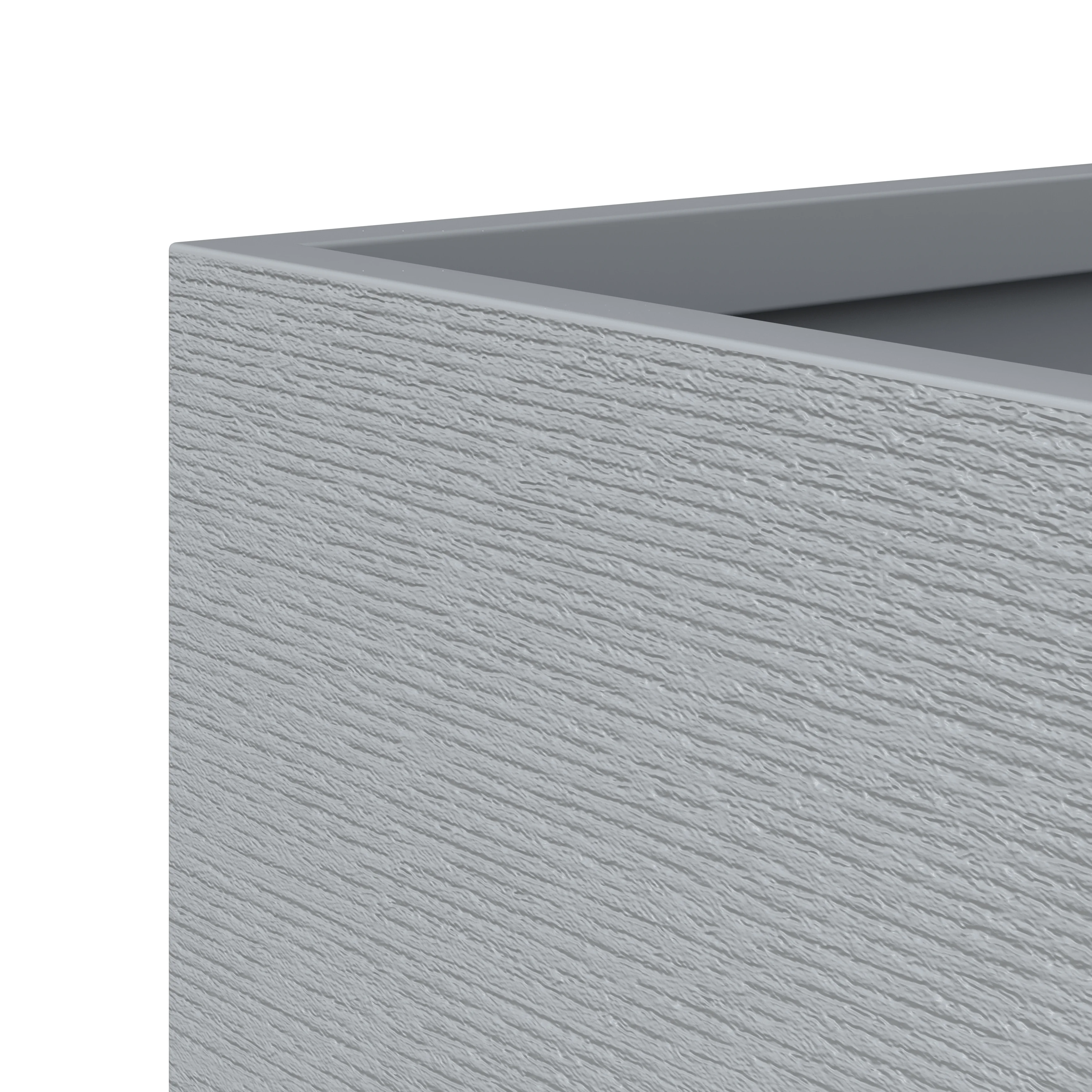 Flora Series Poly Stone Planter Set in Grey