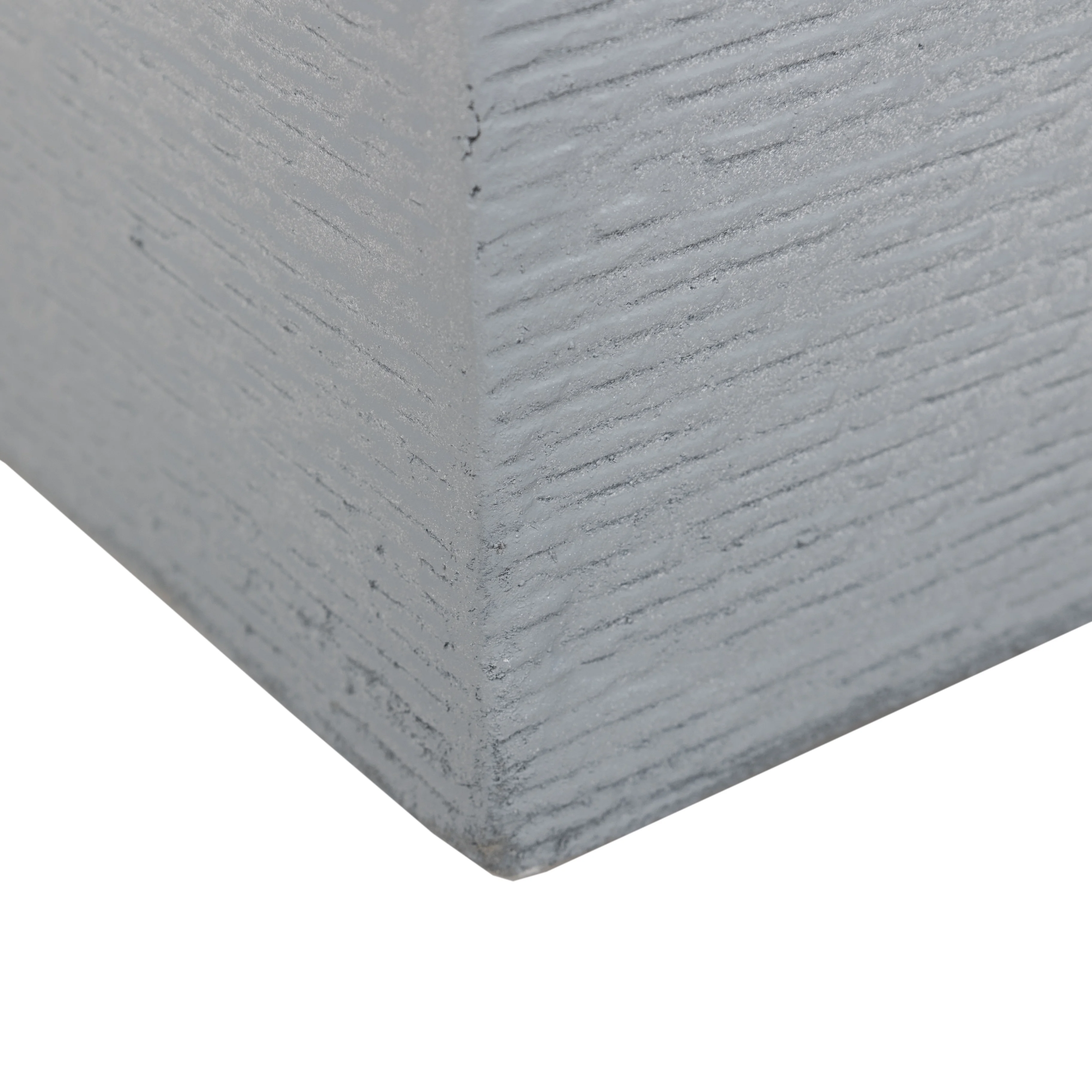 Flora Series Rectangle Poly Stone Planter in Grey 12 x 12, 31.5 Long