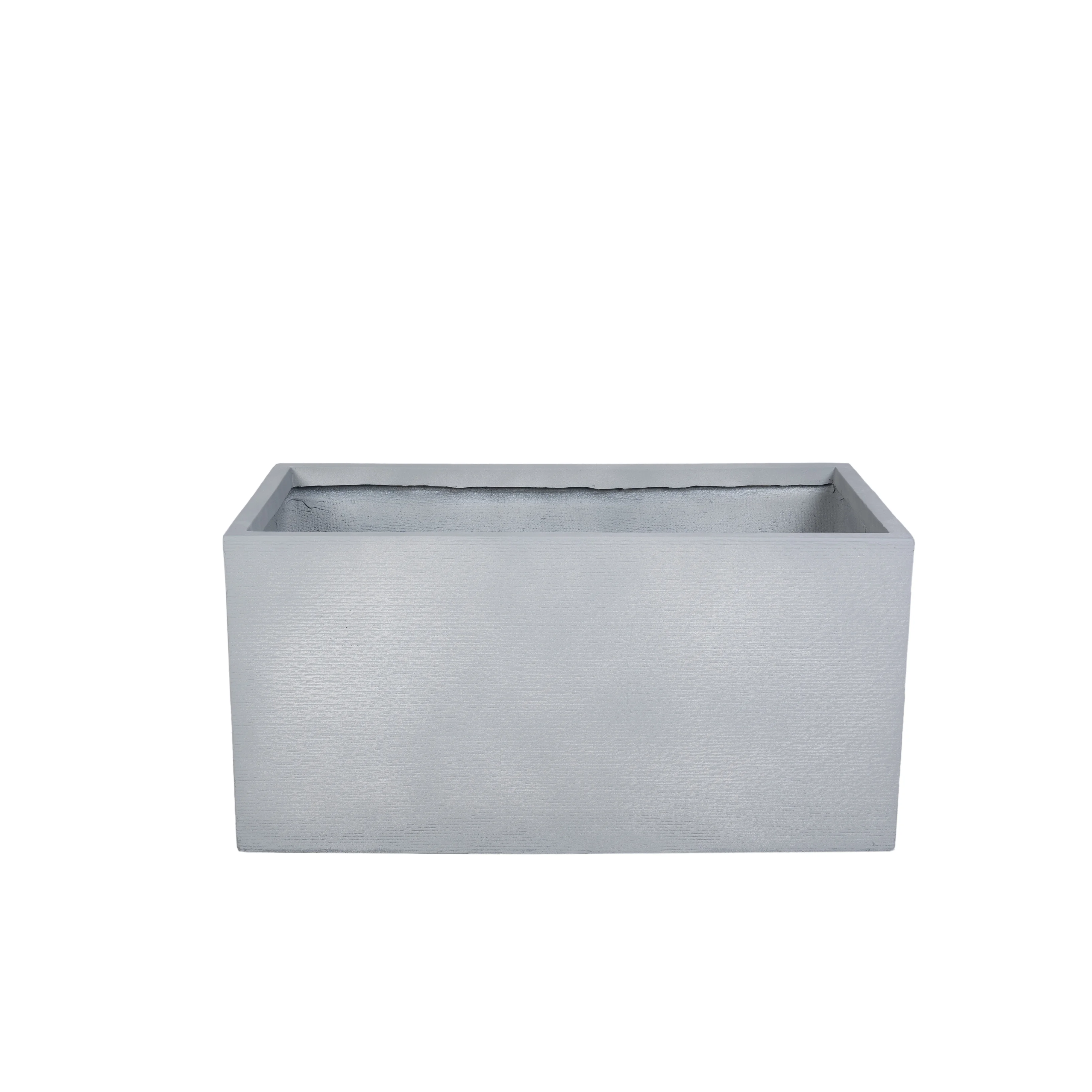Flora Series Rectangle Poly Stone Planter in Grey 15.7 x 15.7, 35.4 Long