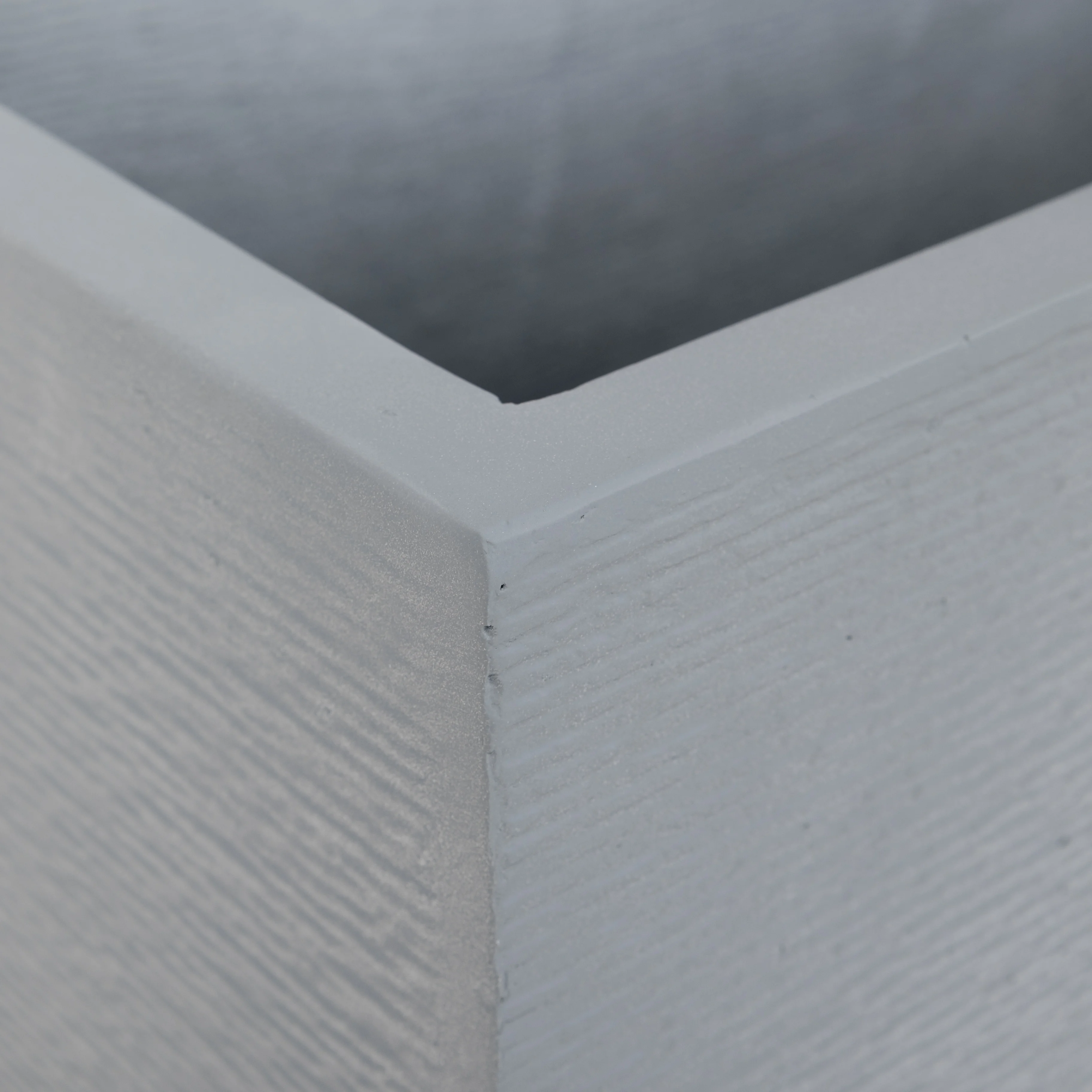 Flora Series Rectangle Poly Stone Planter in Grey 23.6 x 23.6, 47.2 Long