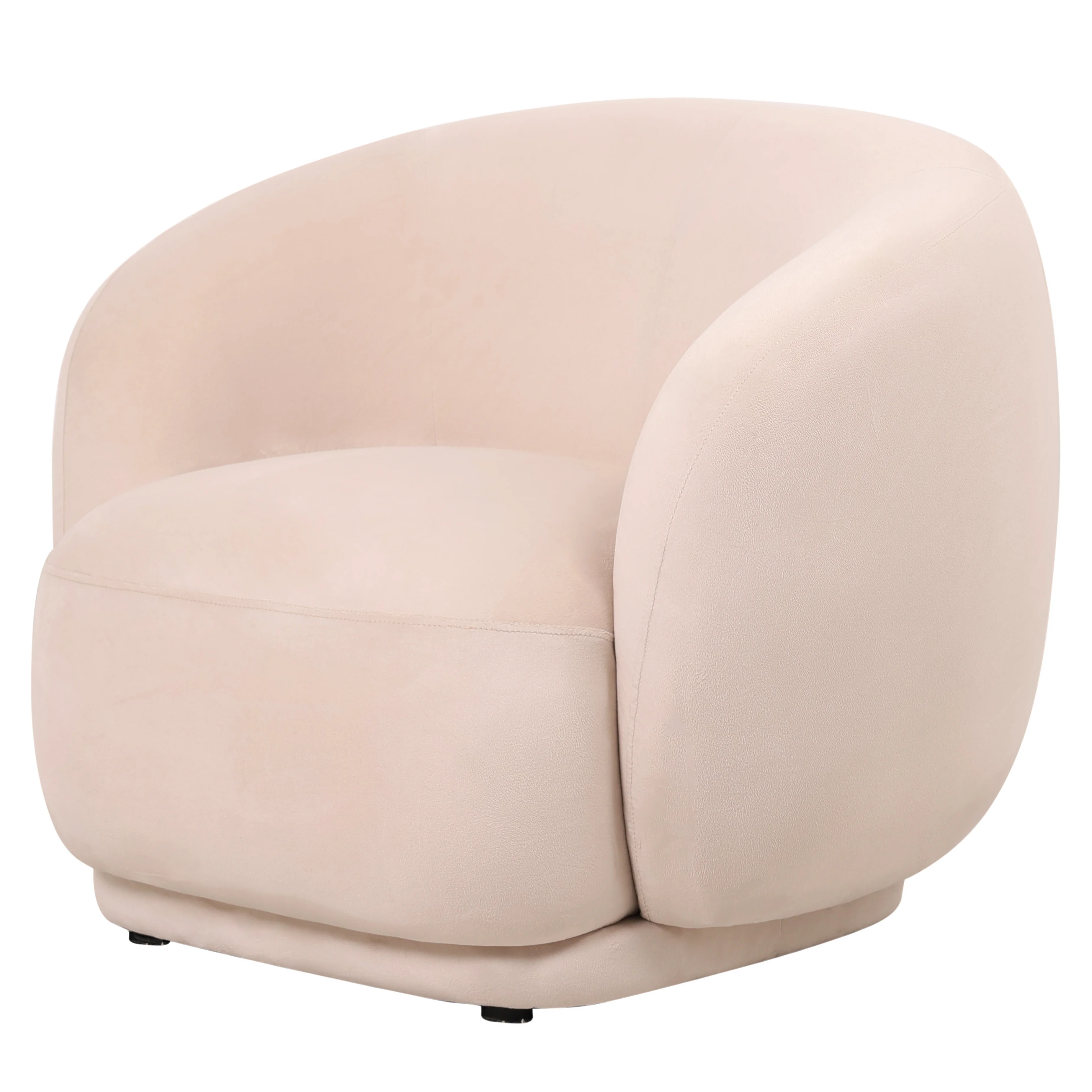 Faze Collection Modern Single Seater Sofa in Beige Velvet