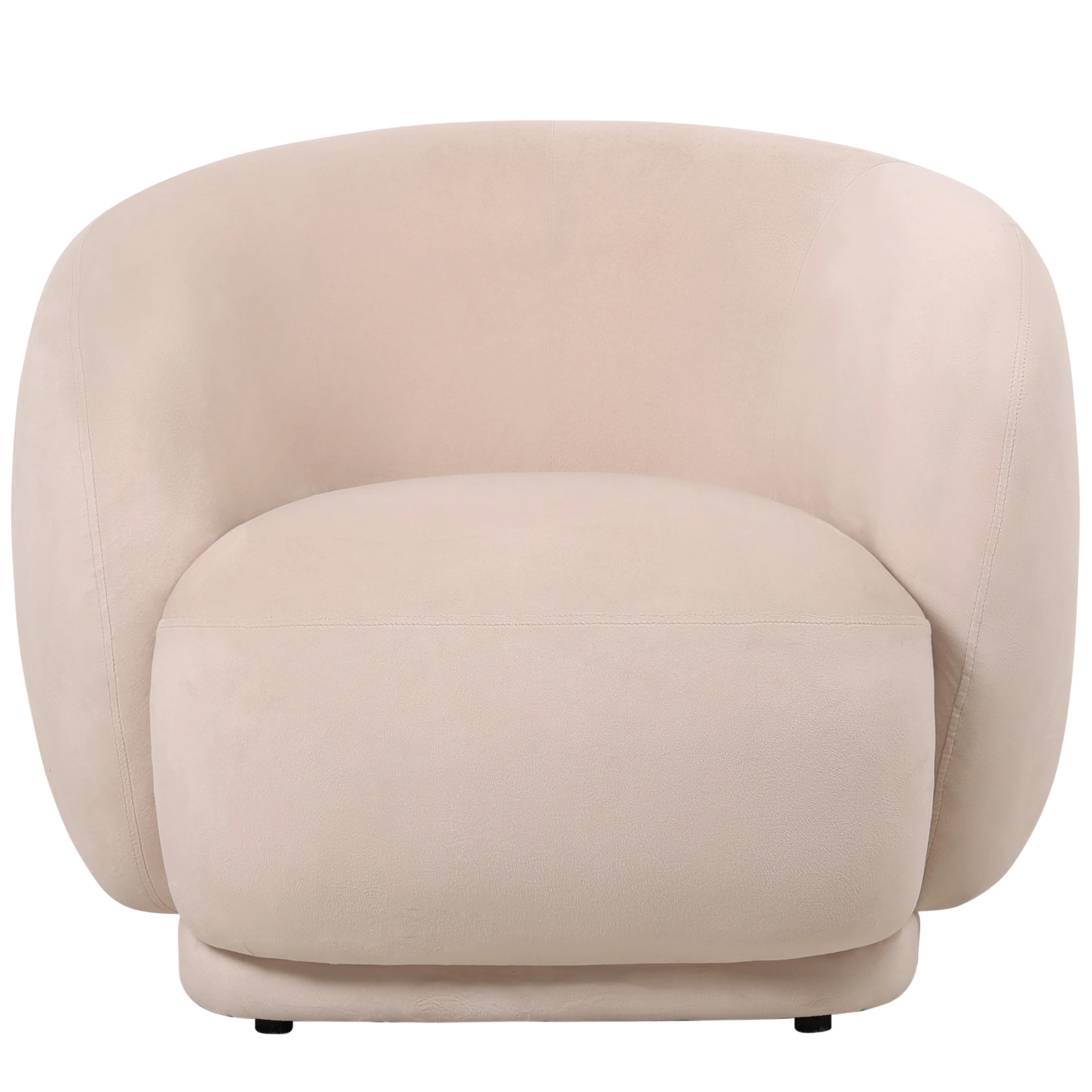 Faze Collection Modern Single Seater Sofa in Beige Velvet