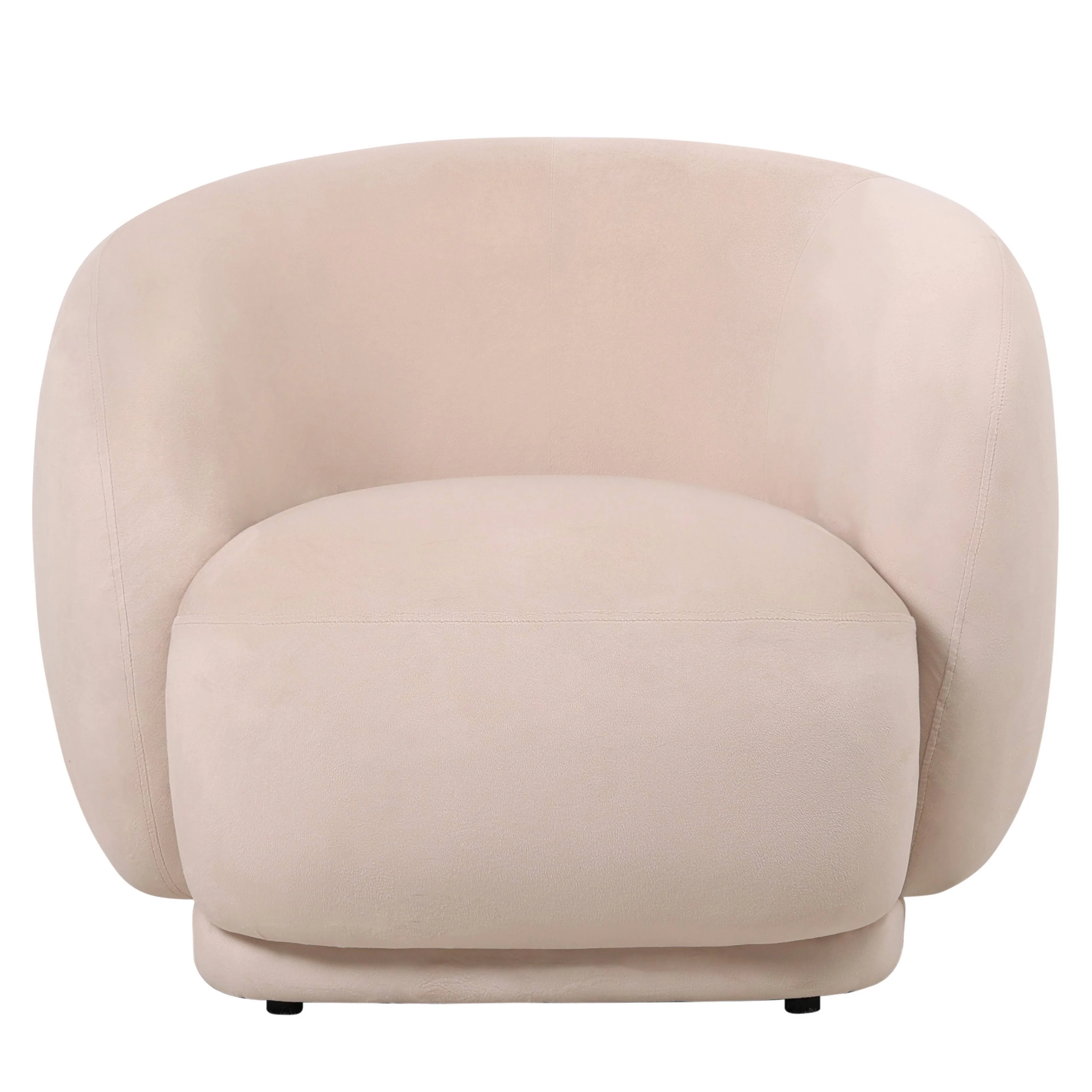 Faze Collection Modern Single Seater Sofa in Beige Velvet