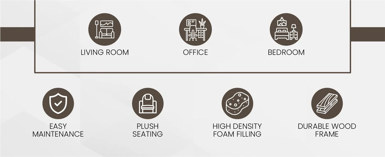 Faze Collection Modern Single Seater Sofa in Black Velvet