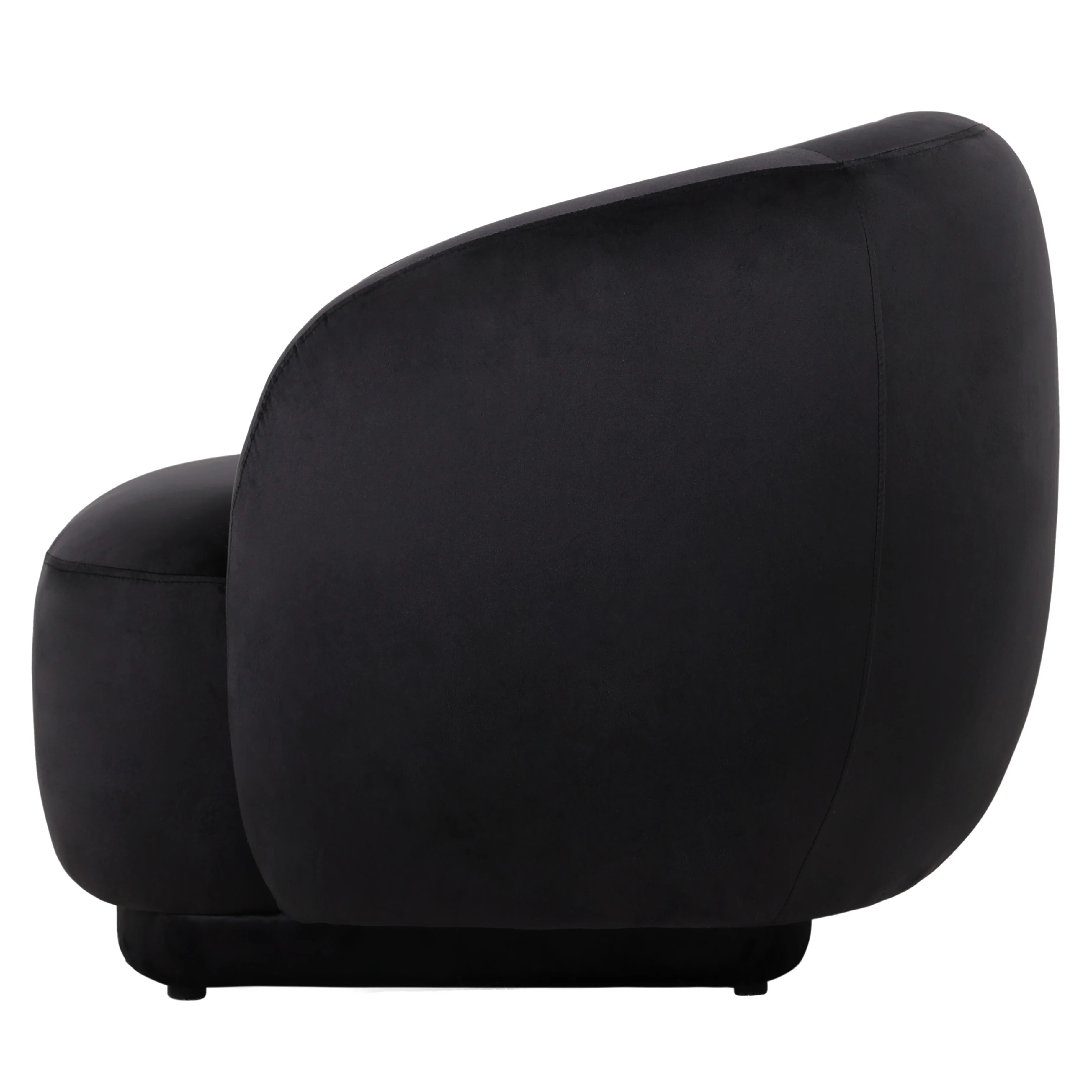 Faze Collection Modern Single Seater Sofa in Black Velvet