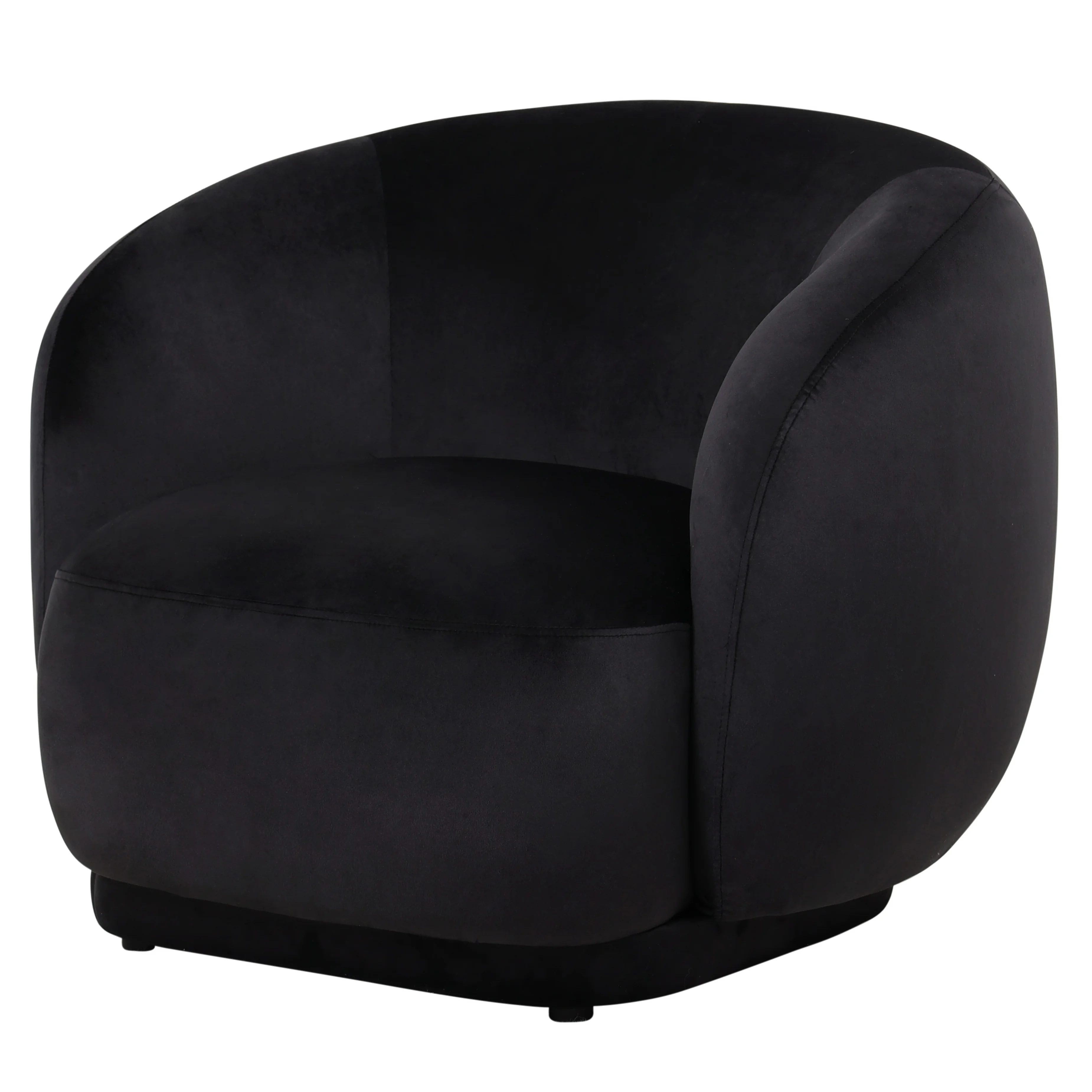 Faze Collection Modern Single Seater Sofa in Black Velvet