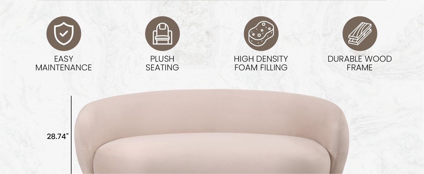 Faze 3-Seater Wide Couch Sofa Upholstered in Velvet