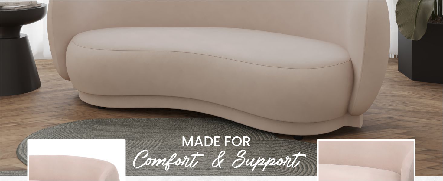 Faze 3-Seater Wide Couch Sofa Upholstered in Velvet