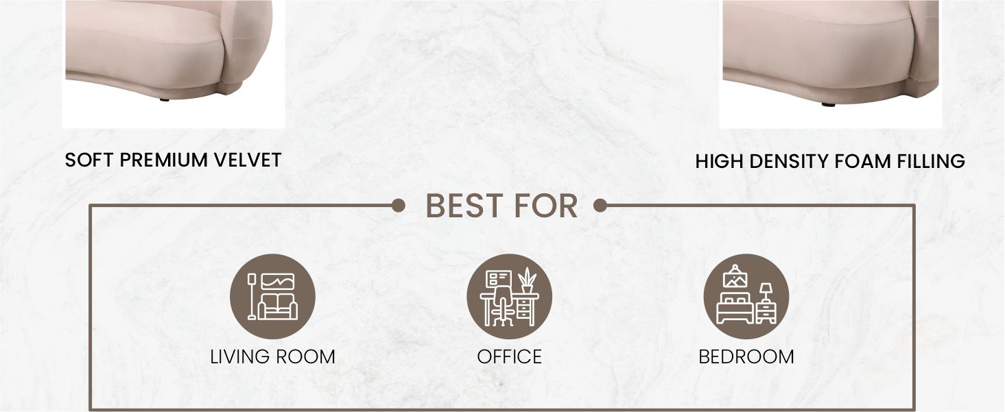 Faze 3-Seater Wide Couch Sofa Upholstered in Velvet