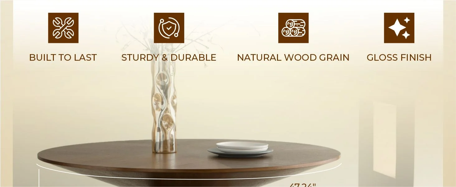 Fynix Collection Modern Dining Table In walnut