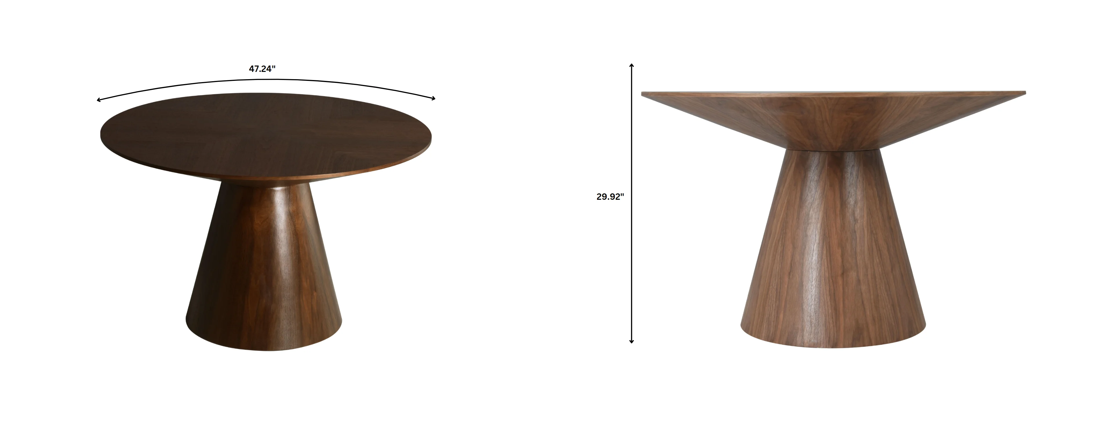 Fynix Collection Modern Dining Table In walnut