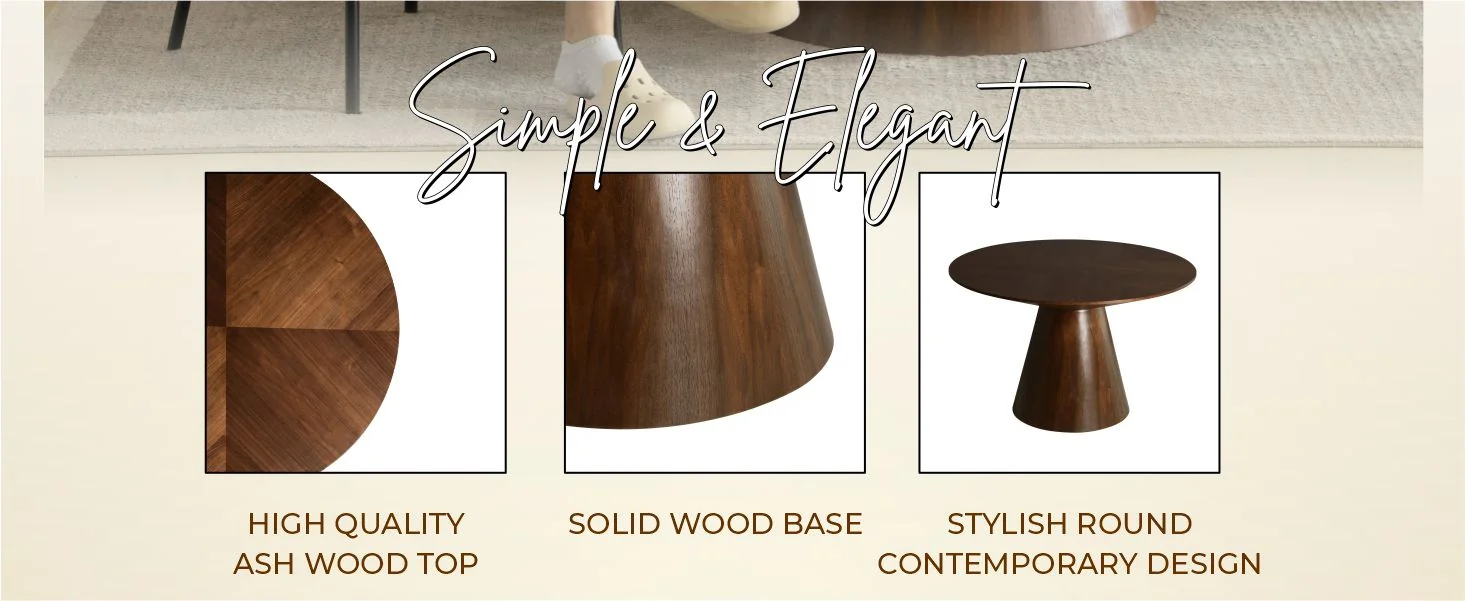 Fynix Collection Modern Dining Table In walnut