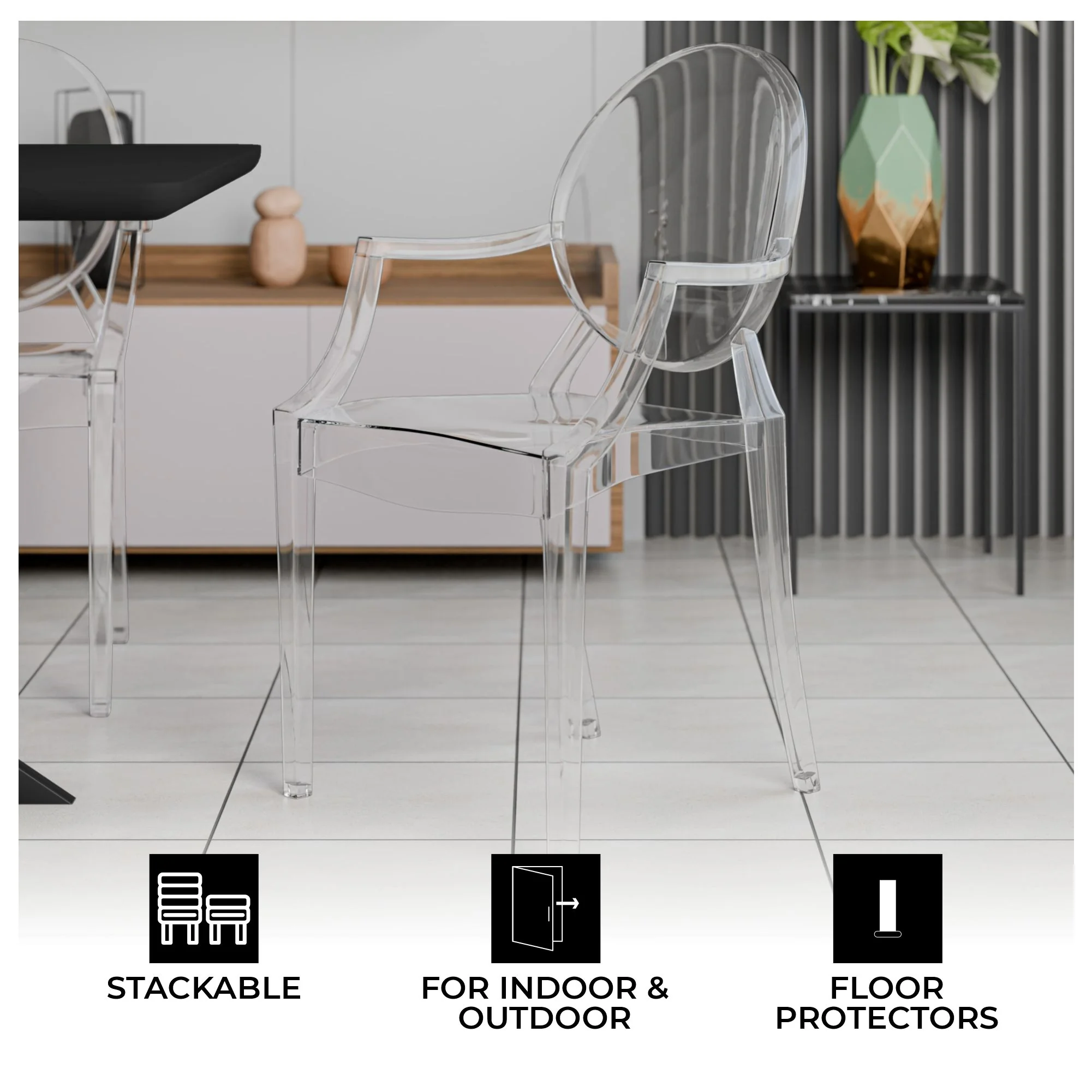 Carroll Modern Acrylic Dining Side Chair