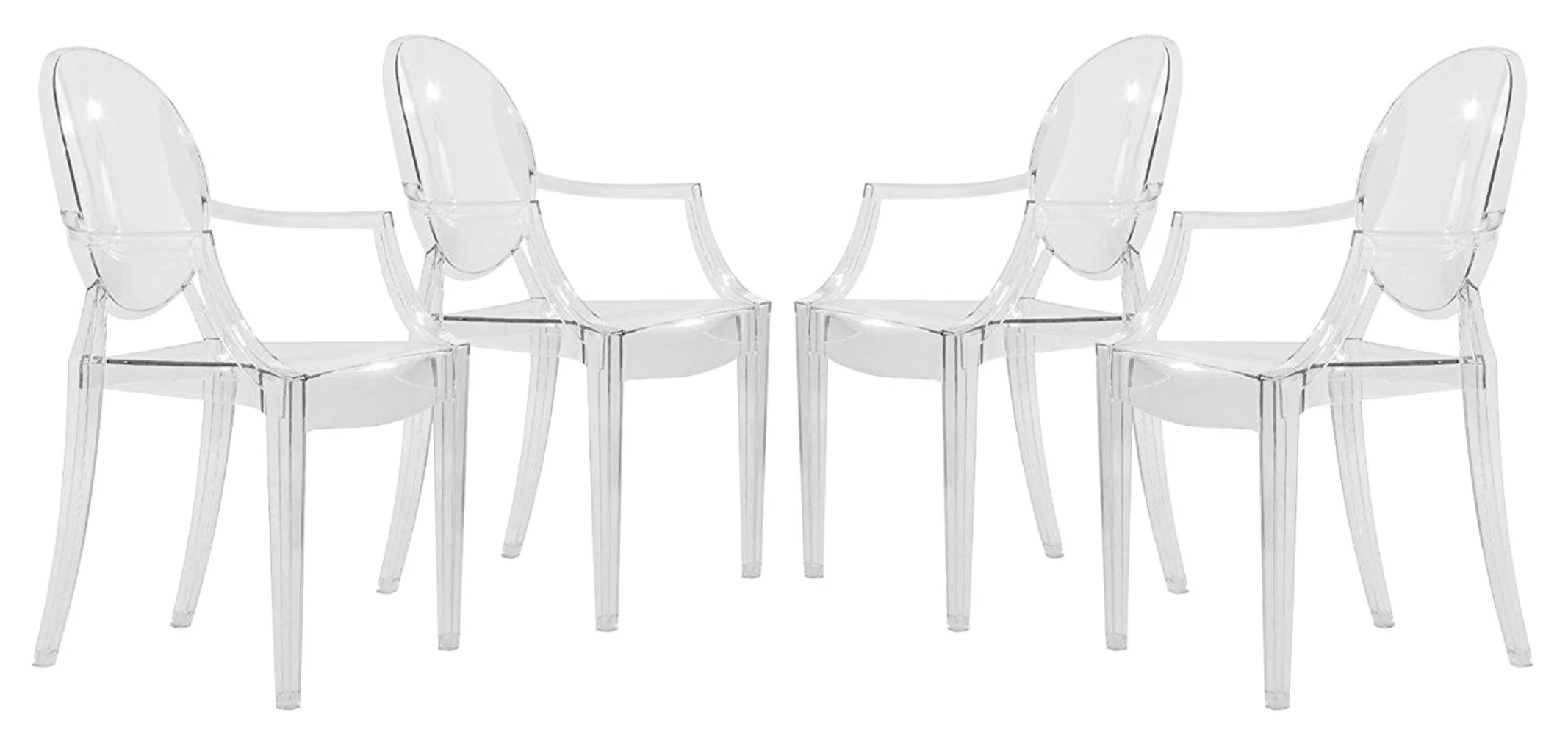 Carroll Modern Acrylic Dining Side Chair, Set of 4